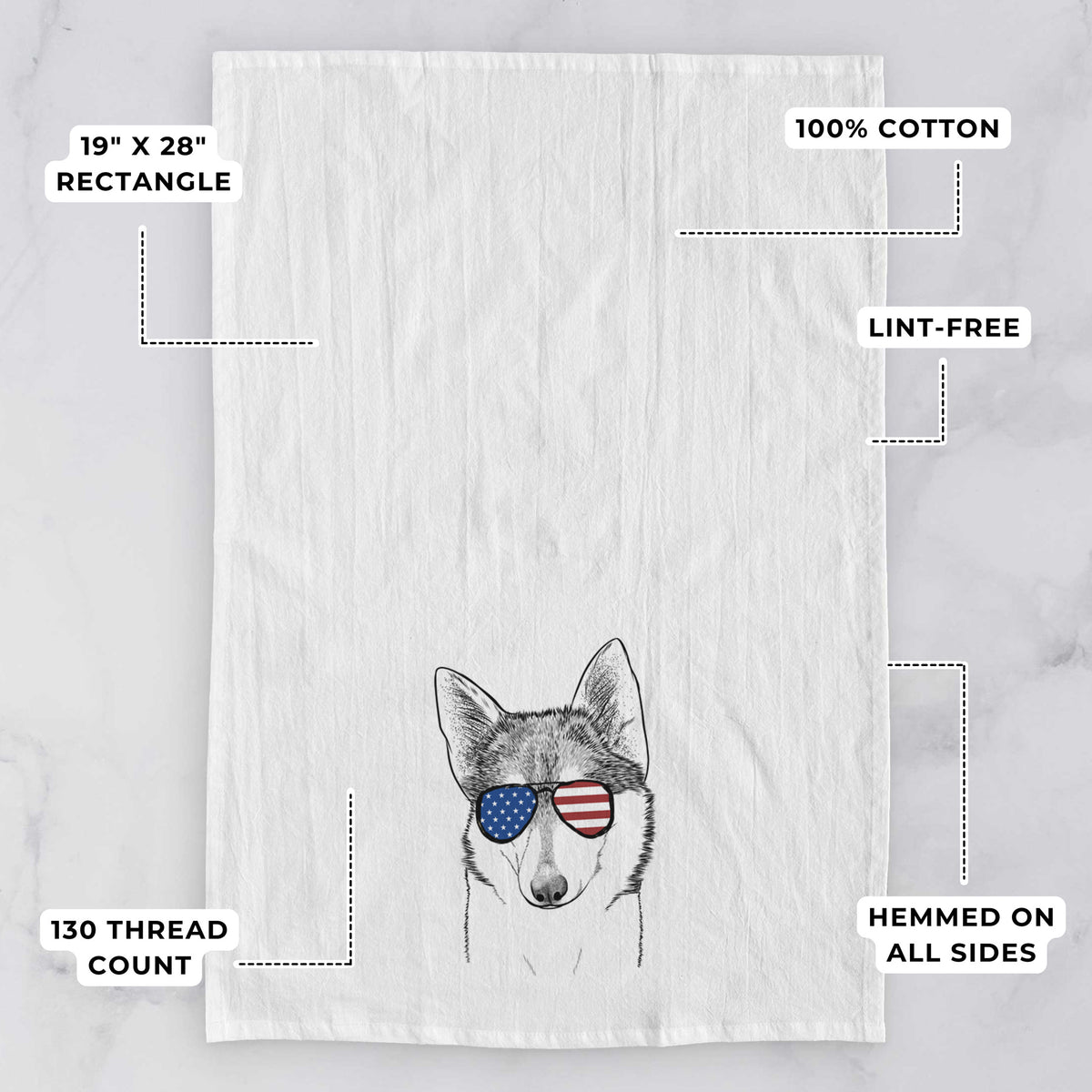 Nami the Alaskan Klee Kai Tea Towel
