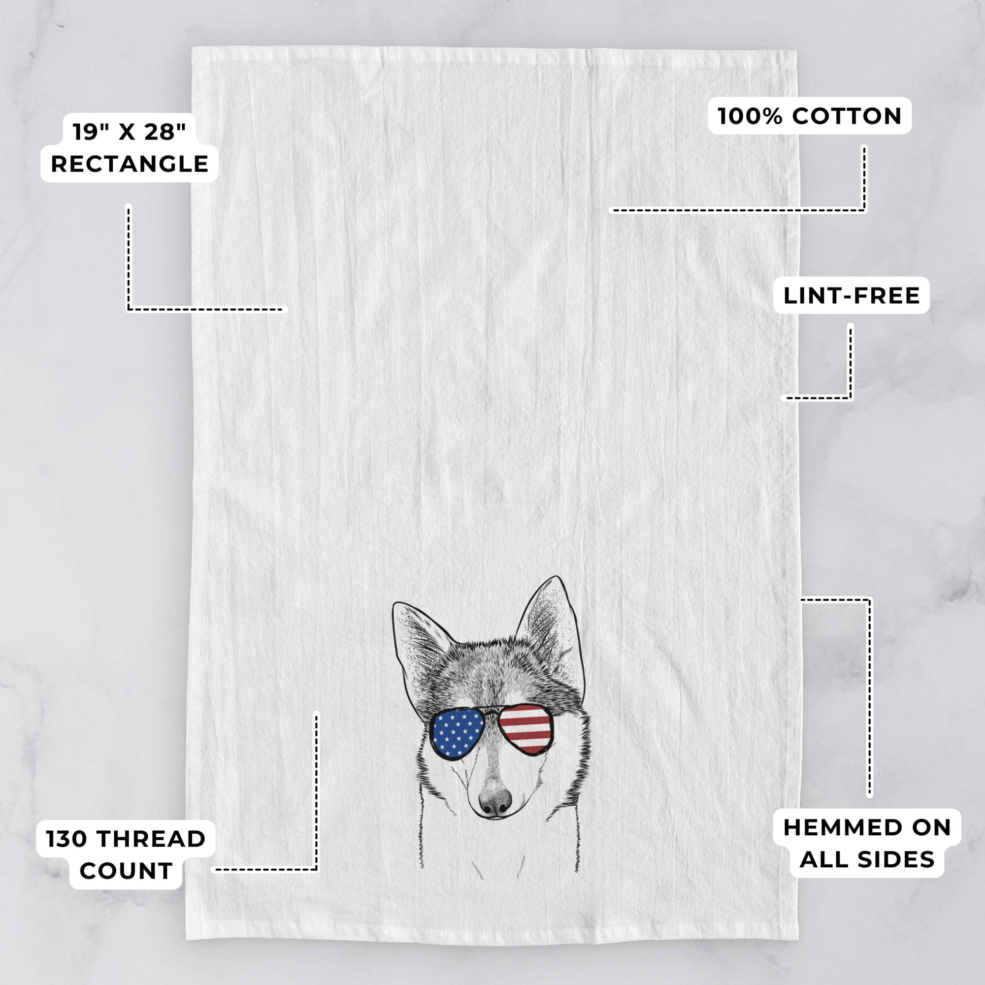 Nami the Alaskan Klee Kai Tea Towel