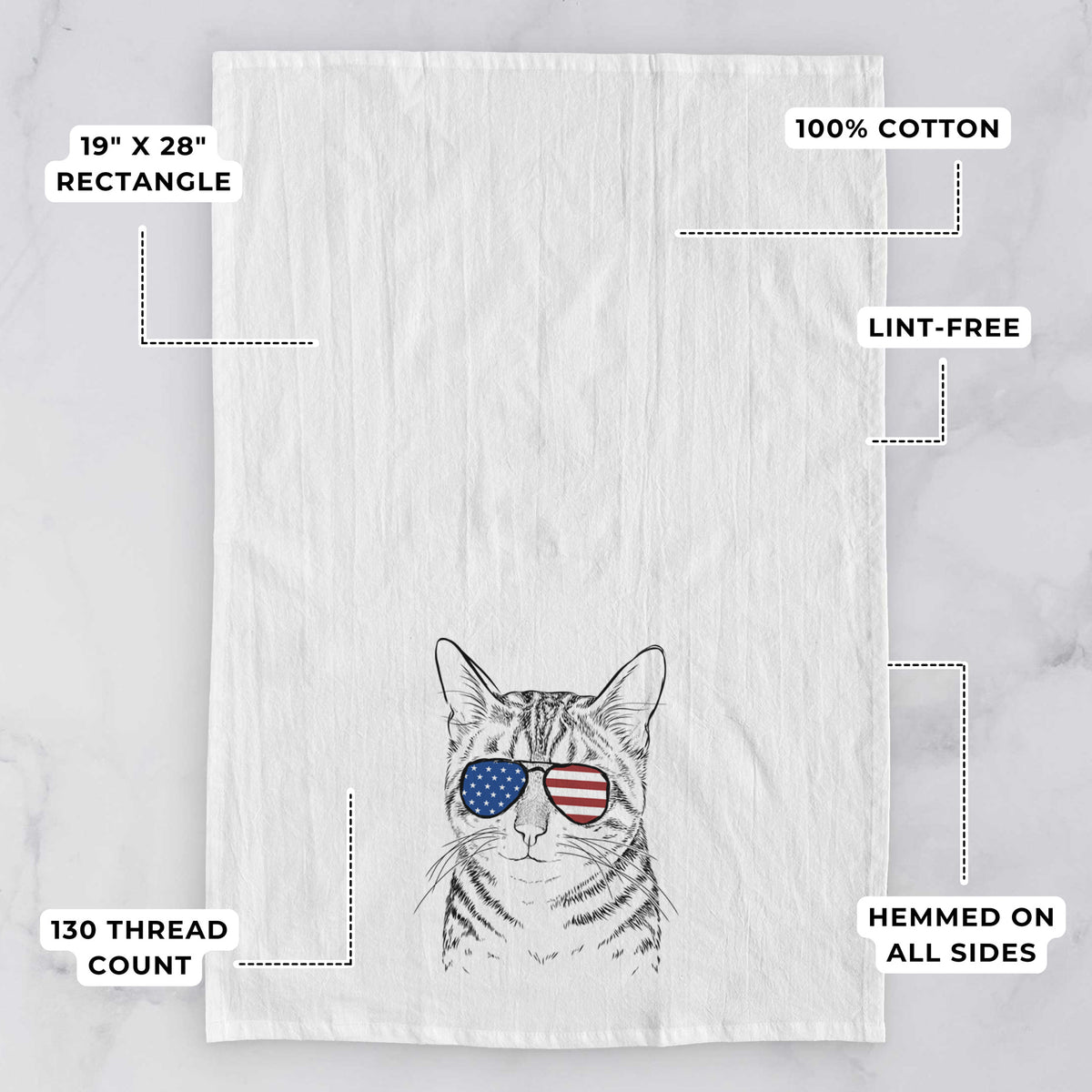Nell the Tabby Cat Tea Towel