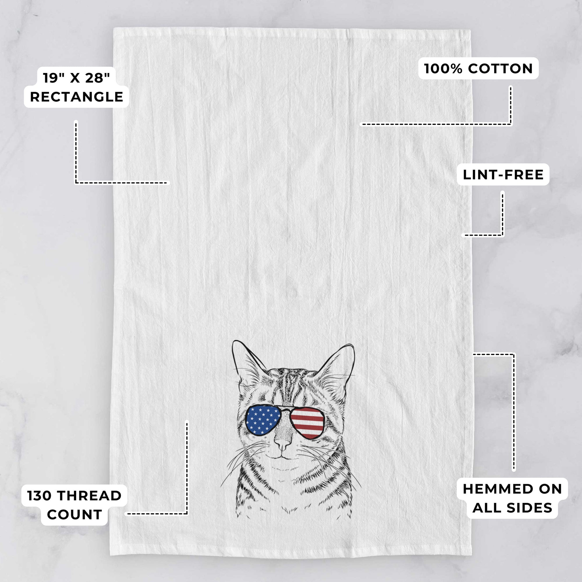 Nell the Tabby Cat Tea Towel