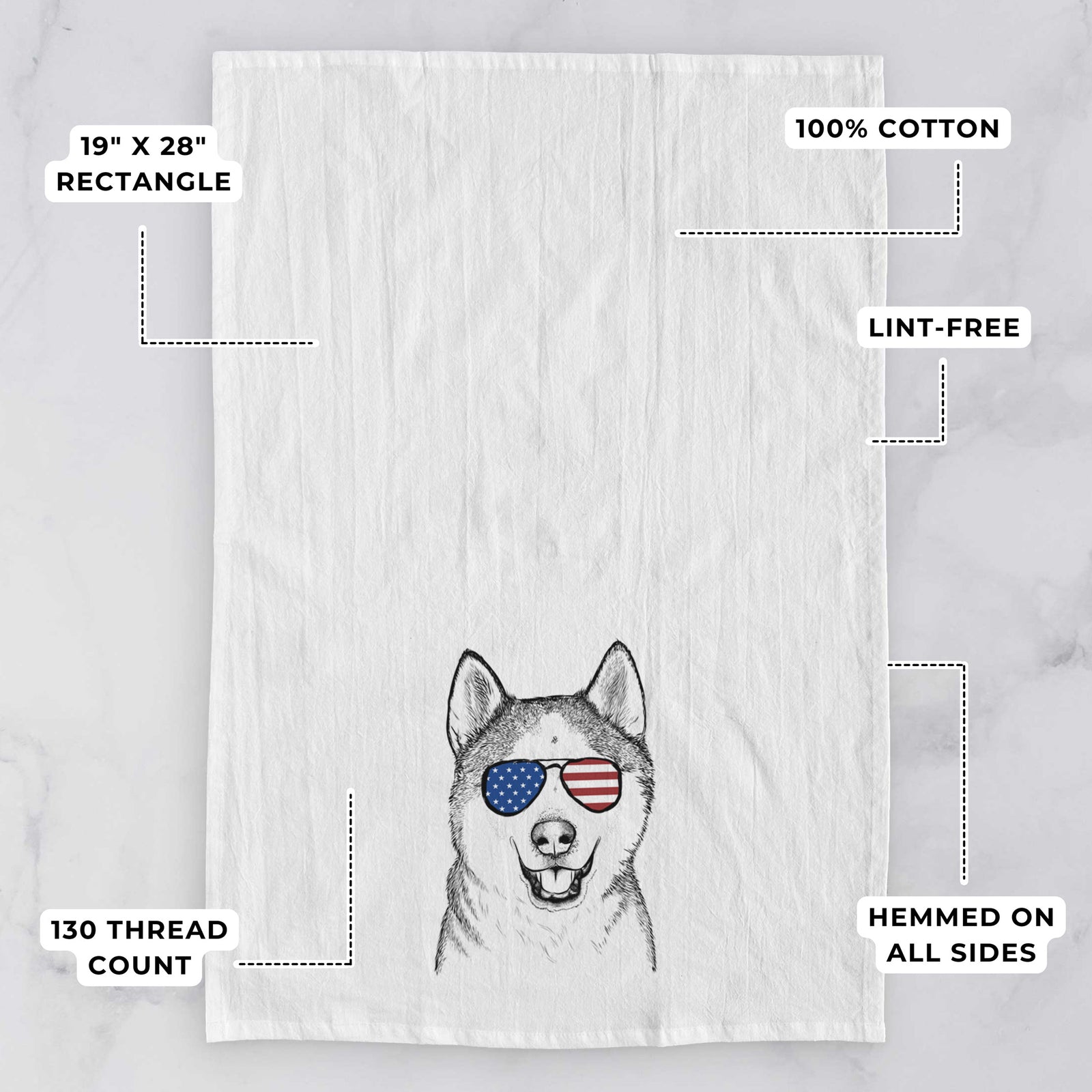Nika the Siberian Husky Tea Towel