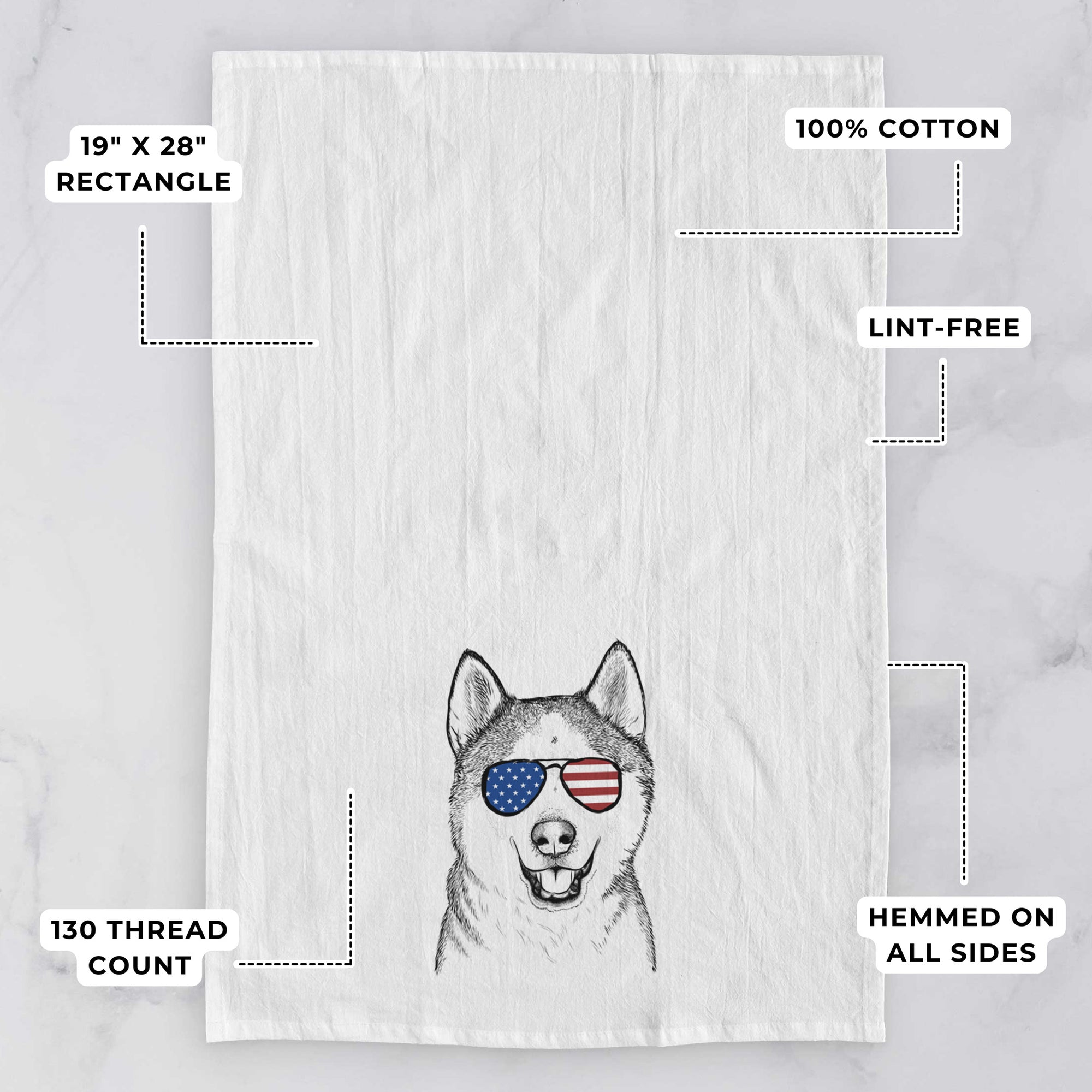 Nika the Siberian Husky Tea Towel