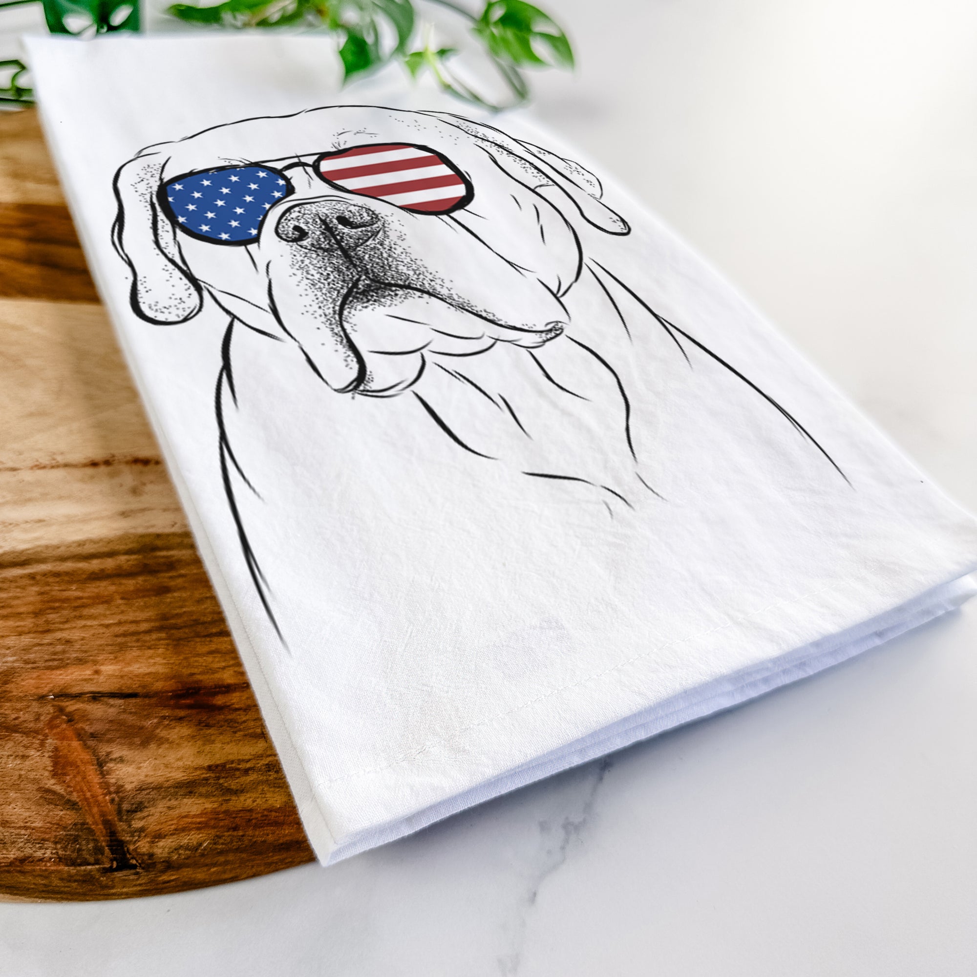 Nora the American Bulldog Mix Tea Towel