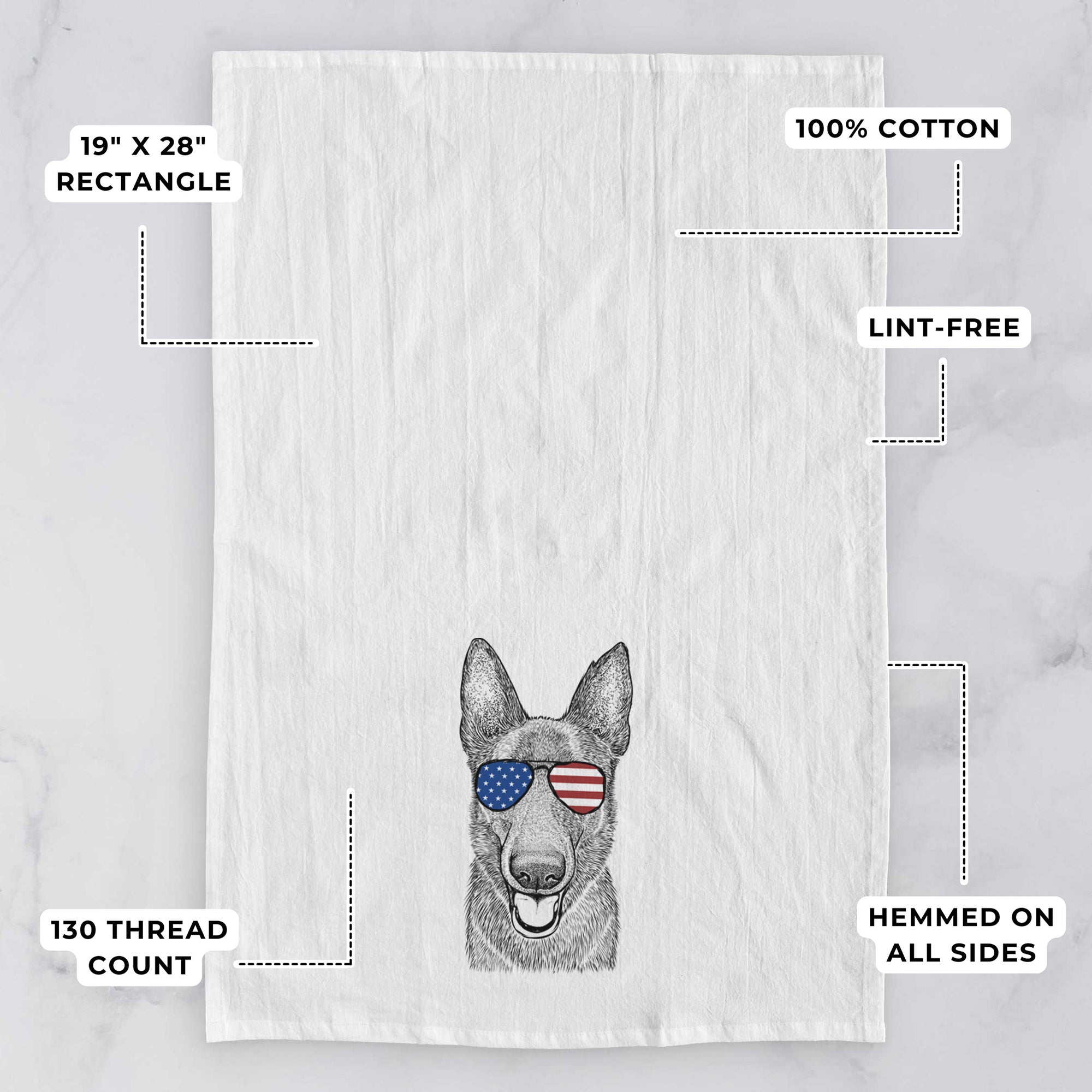 Nyx the German Shepherd Tea Towel