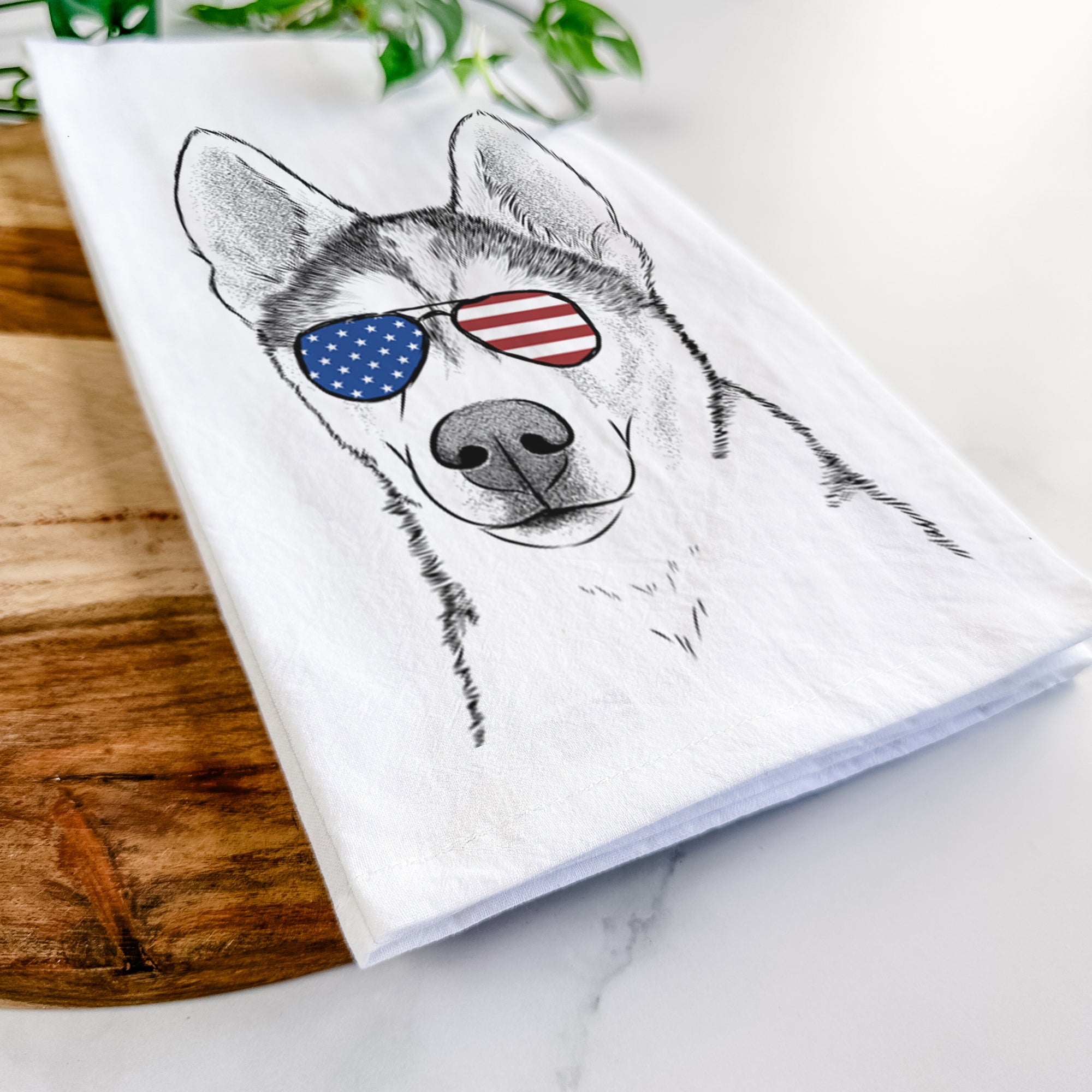 Odin the Siberian Husky Tea Towel