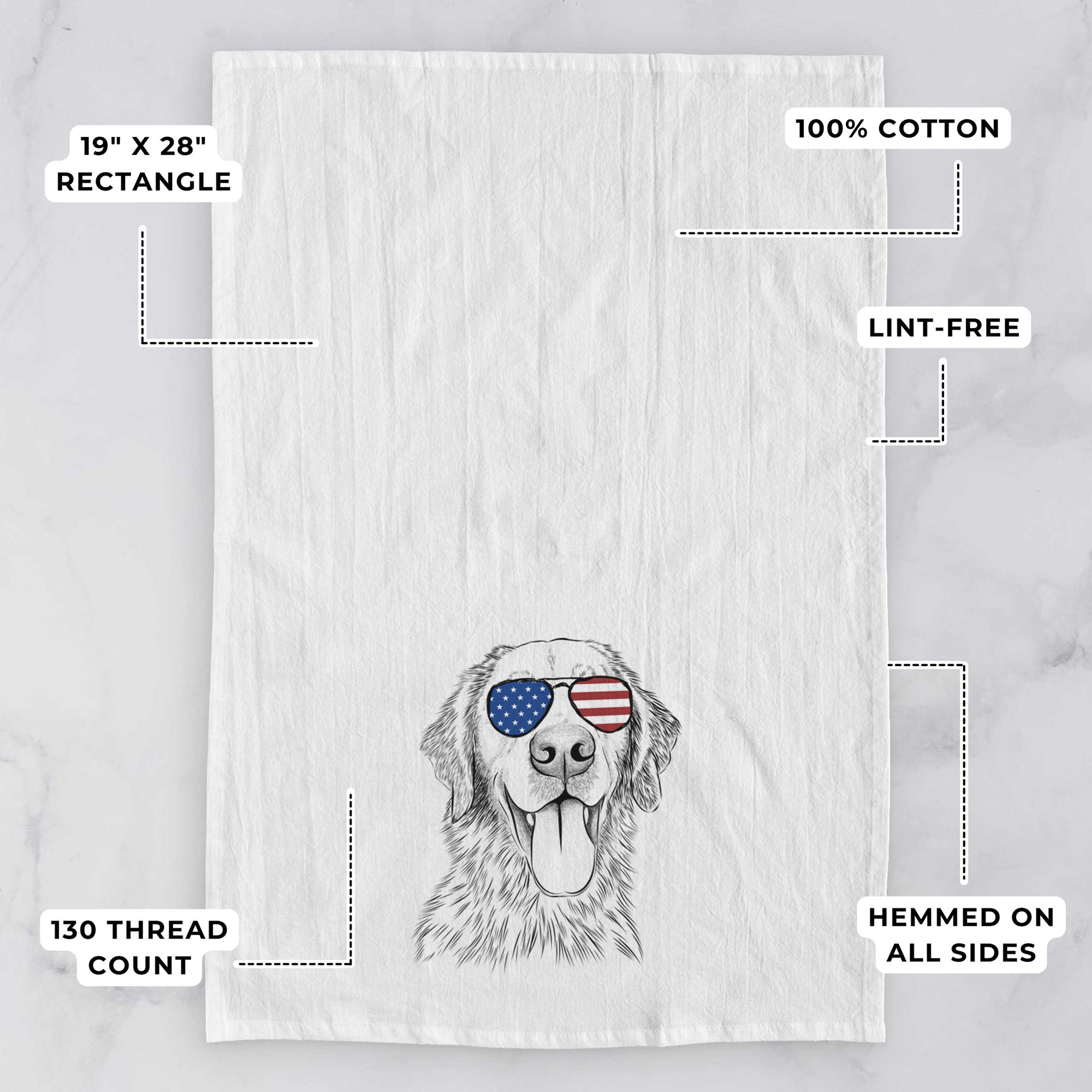 Oliver Tredup the Golden Retriever Tea Towel