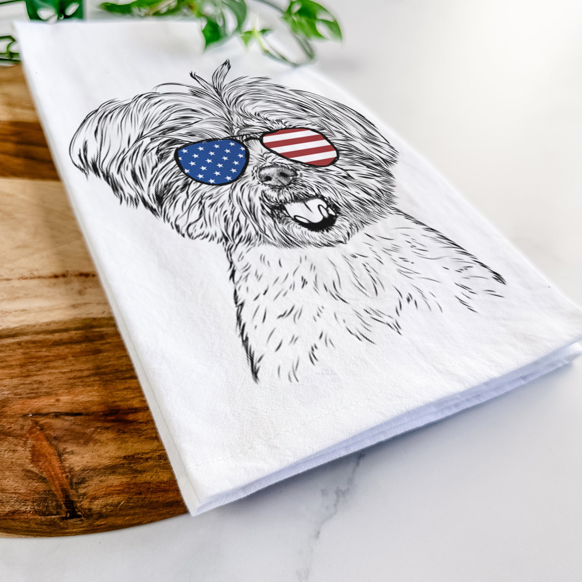 Oliver the Yorkie Mix Tea Towel