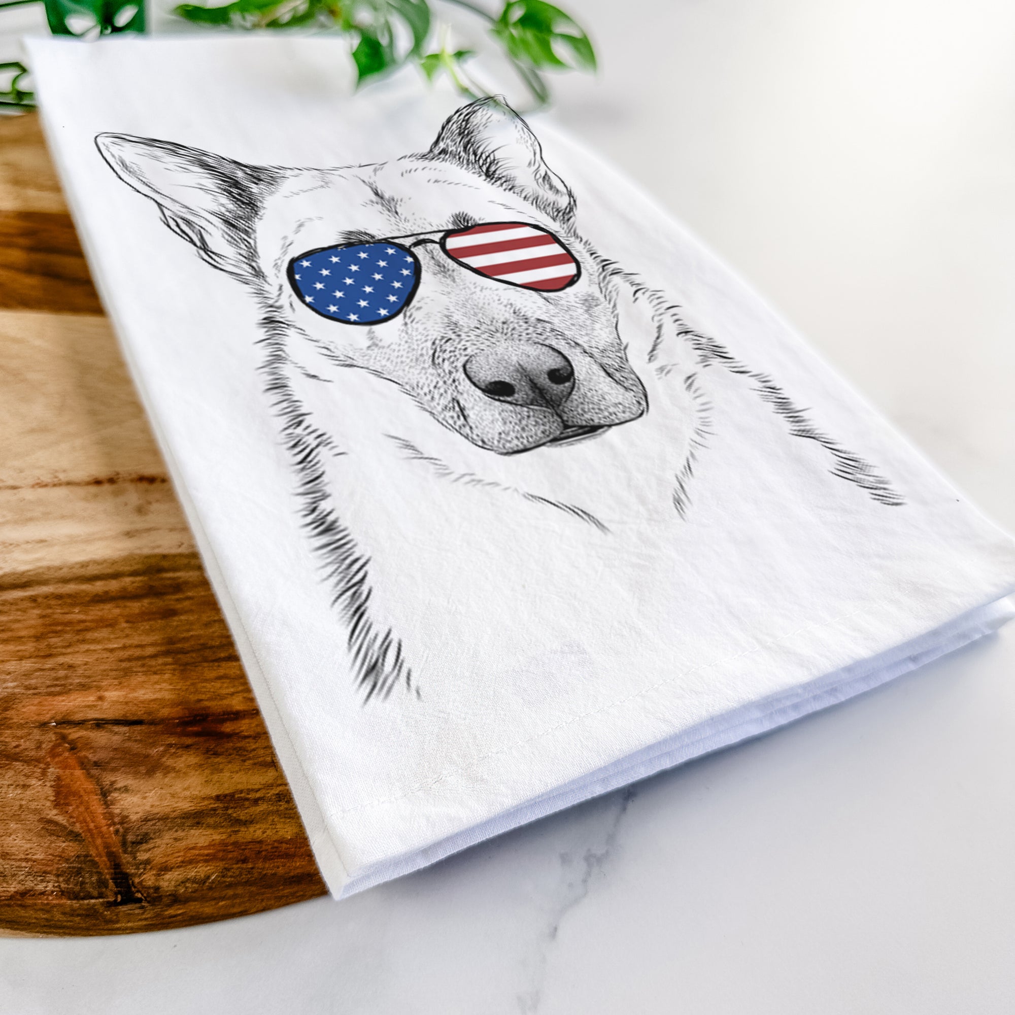 Oliverno the German Shepherd Tea Towel