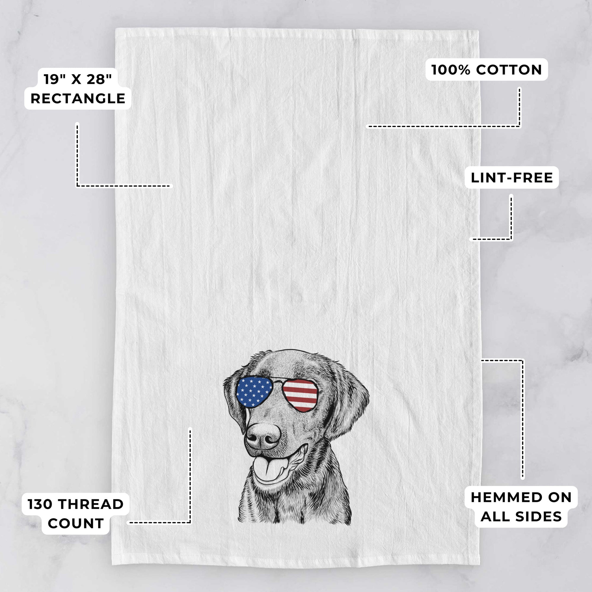 Onyx the Labrador Retriever Tea Towel