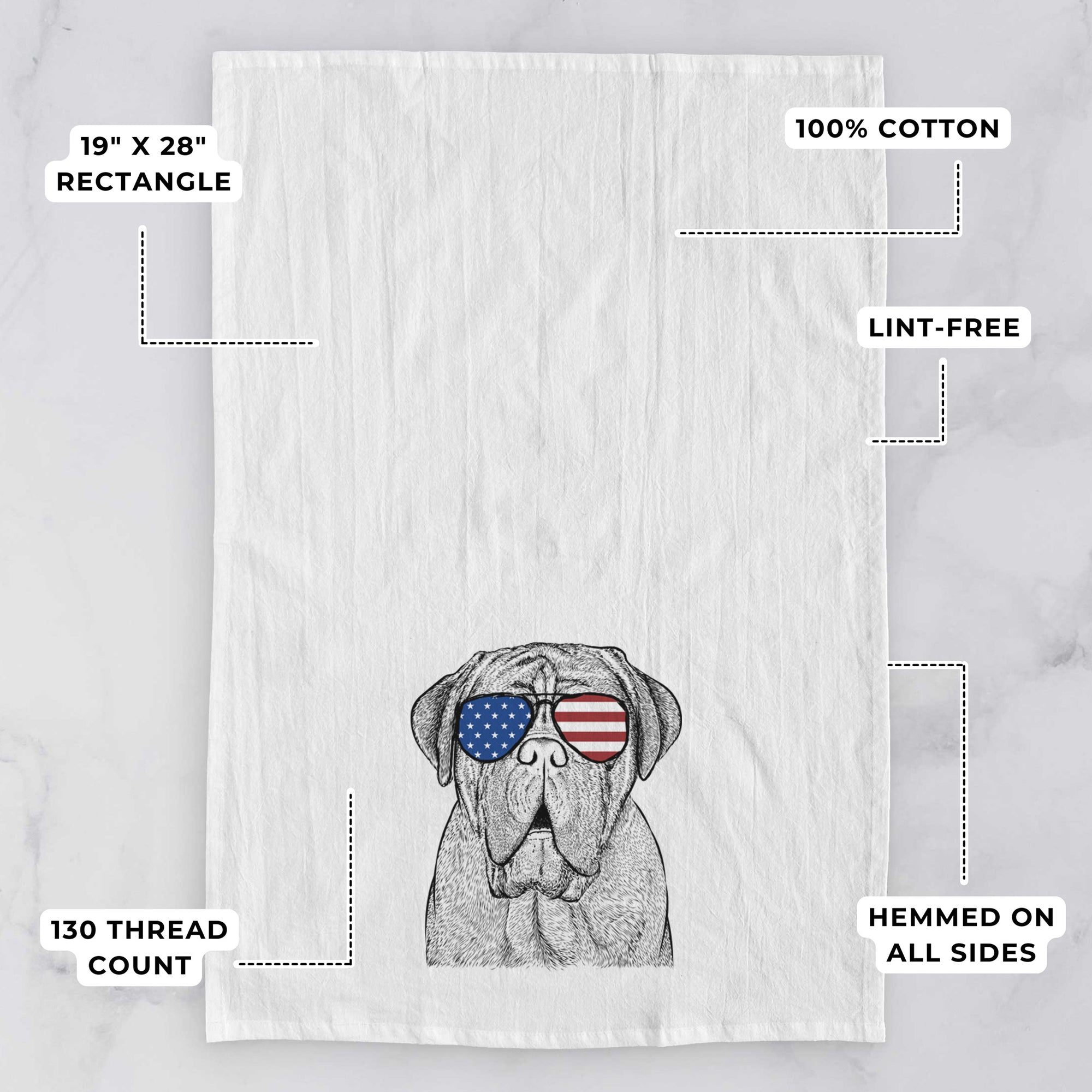 Optimus the Dogue de Bordeaux Tea Towel