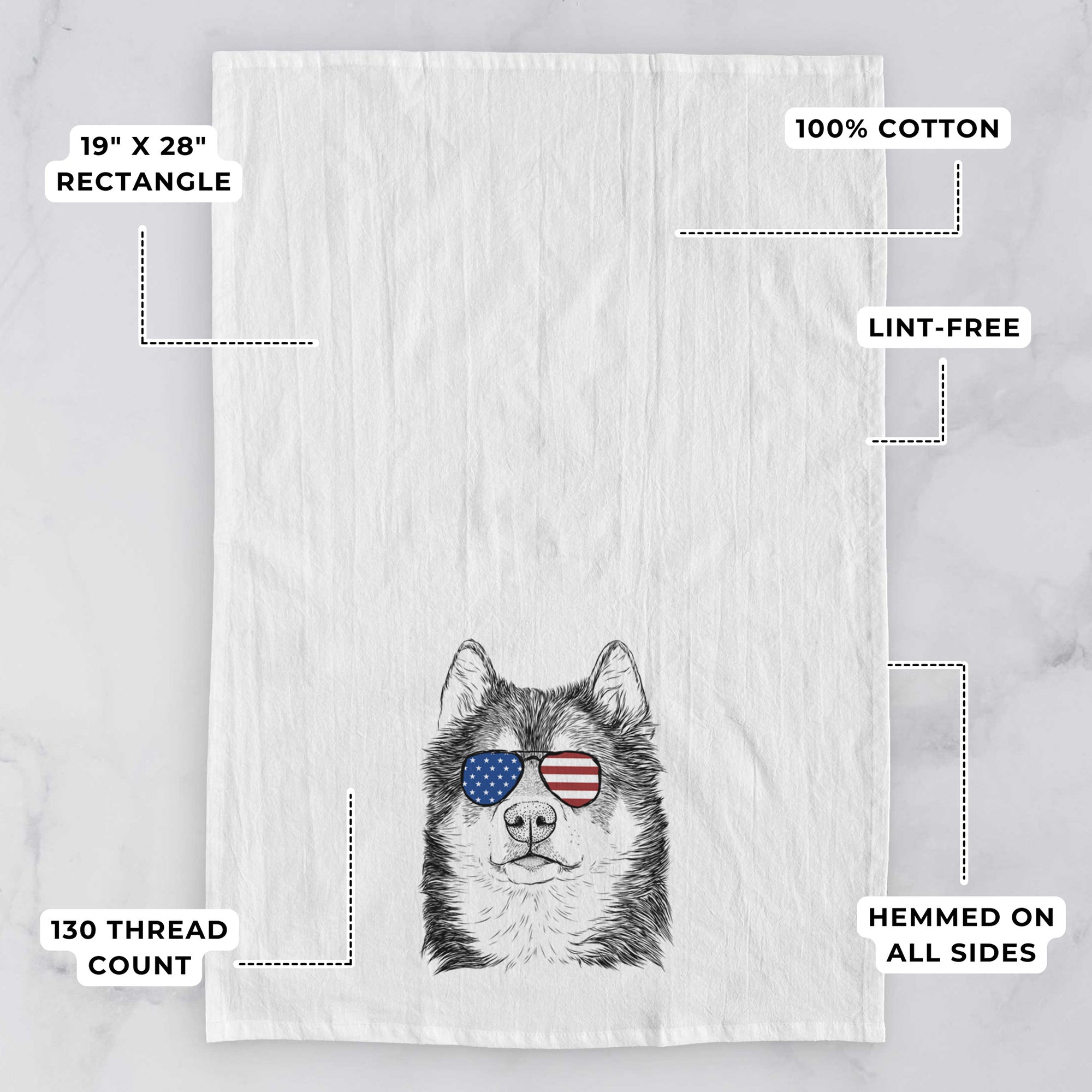 Oskar the Canadian Eskimo Dog Tea Towel