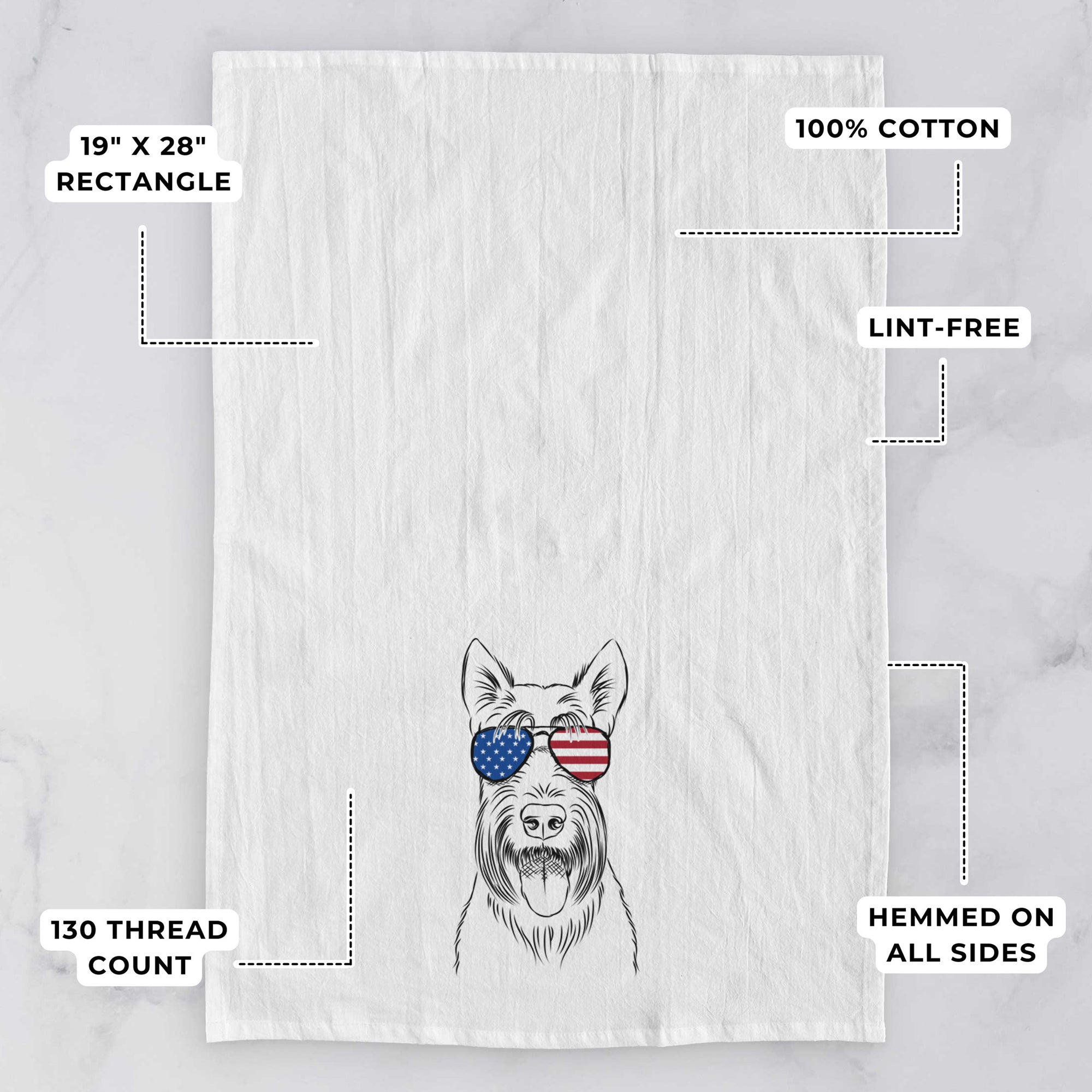 Oswald the Scottish Terrier Tea Towel