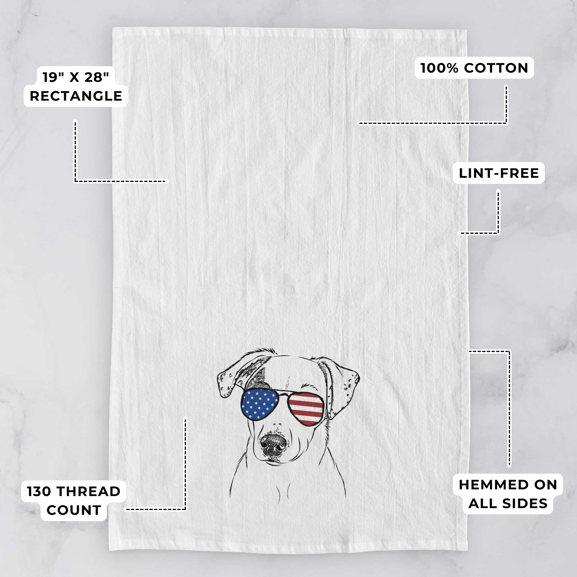 P Pie the Mixed Breed Tea Towel