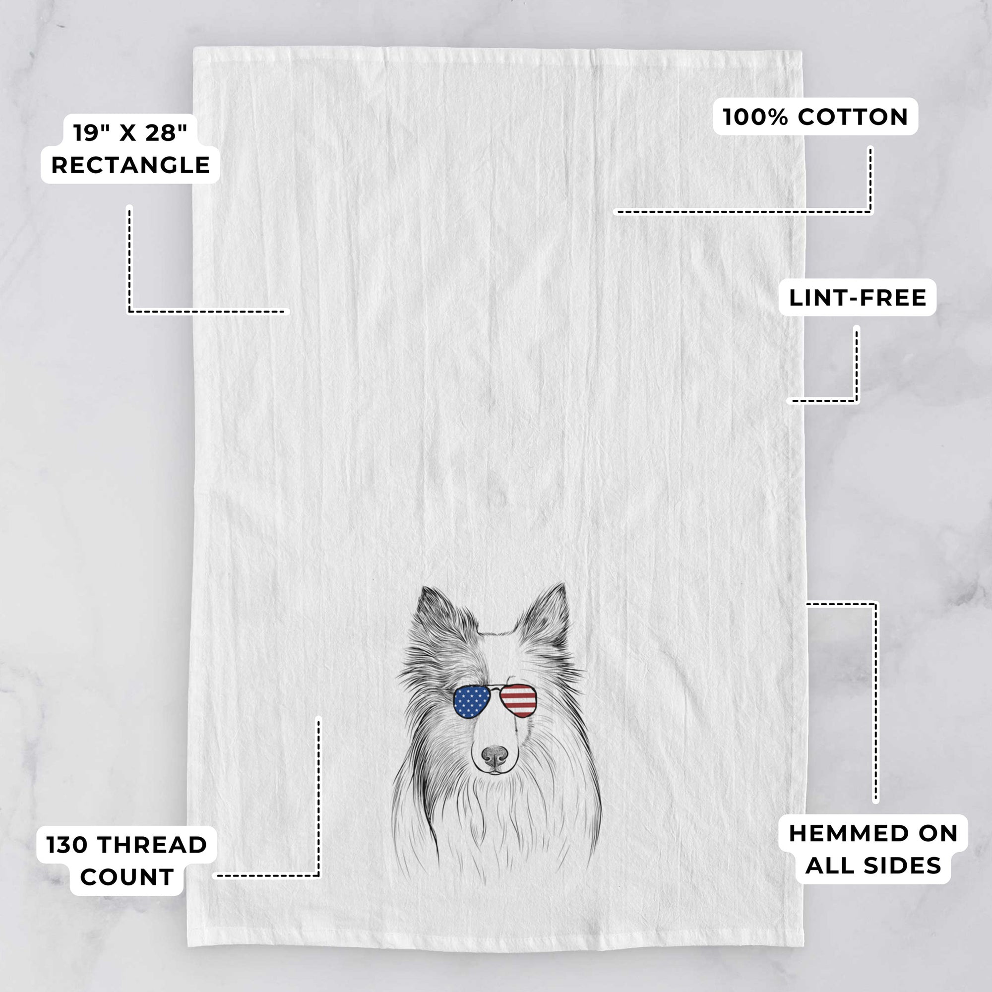 Palin the Shetland Sheepdog Tea Towel