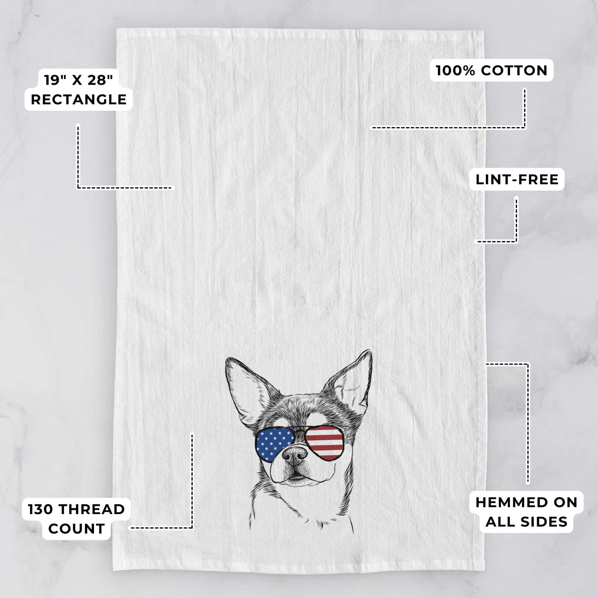 Paris the Chihuahua Tea Towel