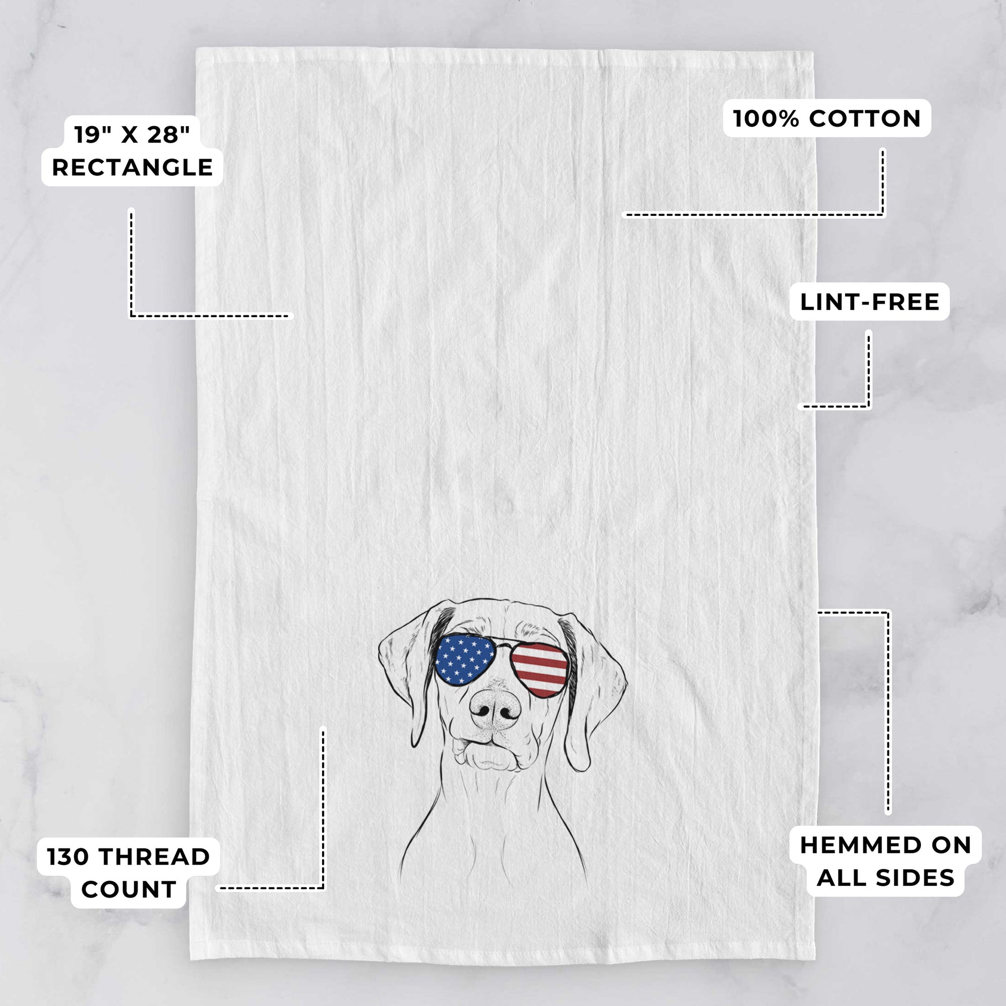 Pawley the Vizsla Tea Towel