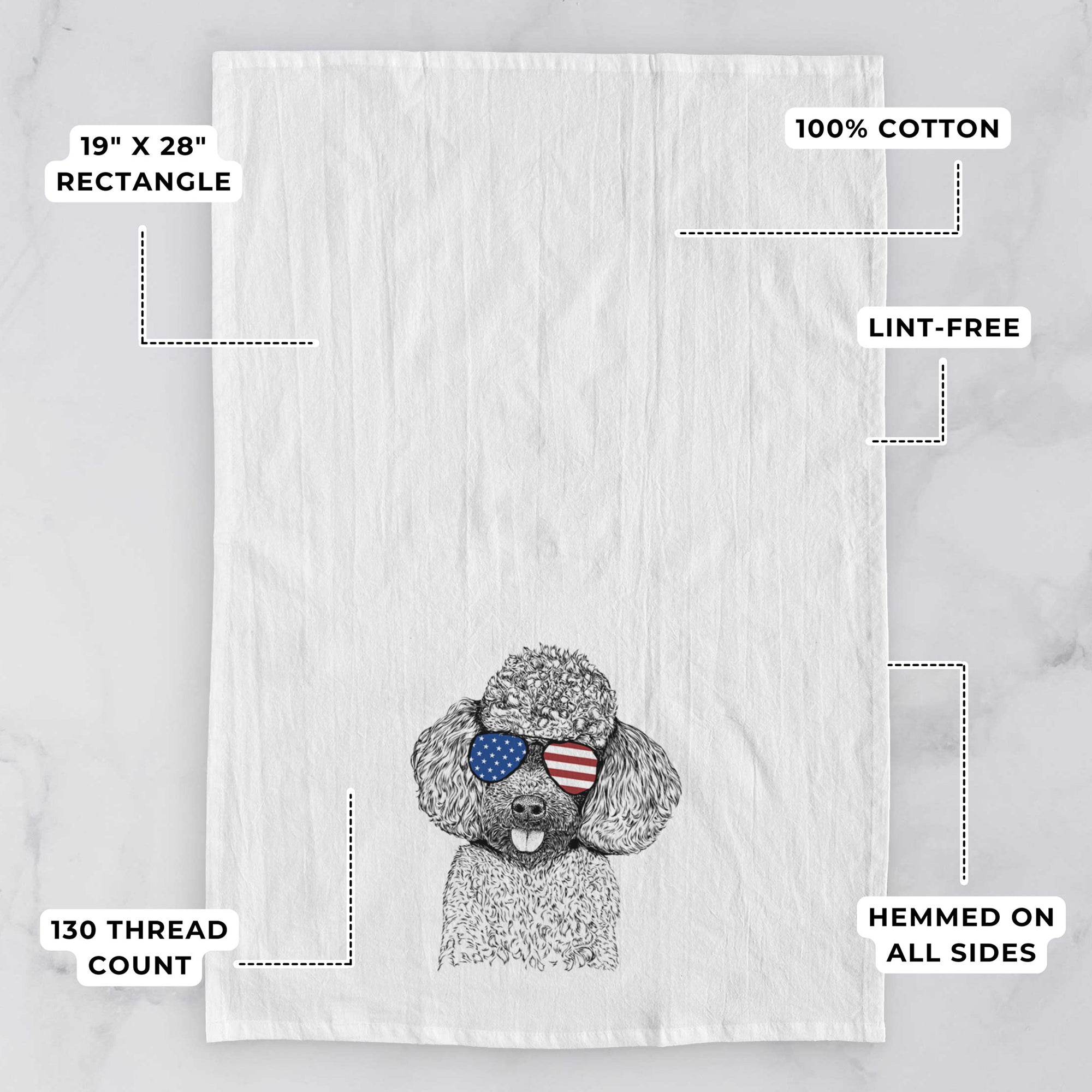 George the Toy Poodle Tea Towel