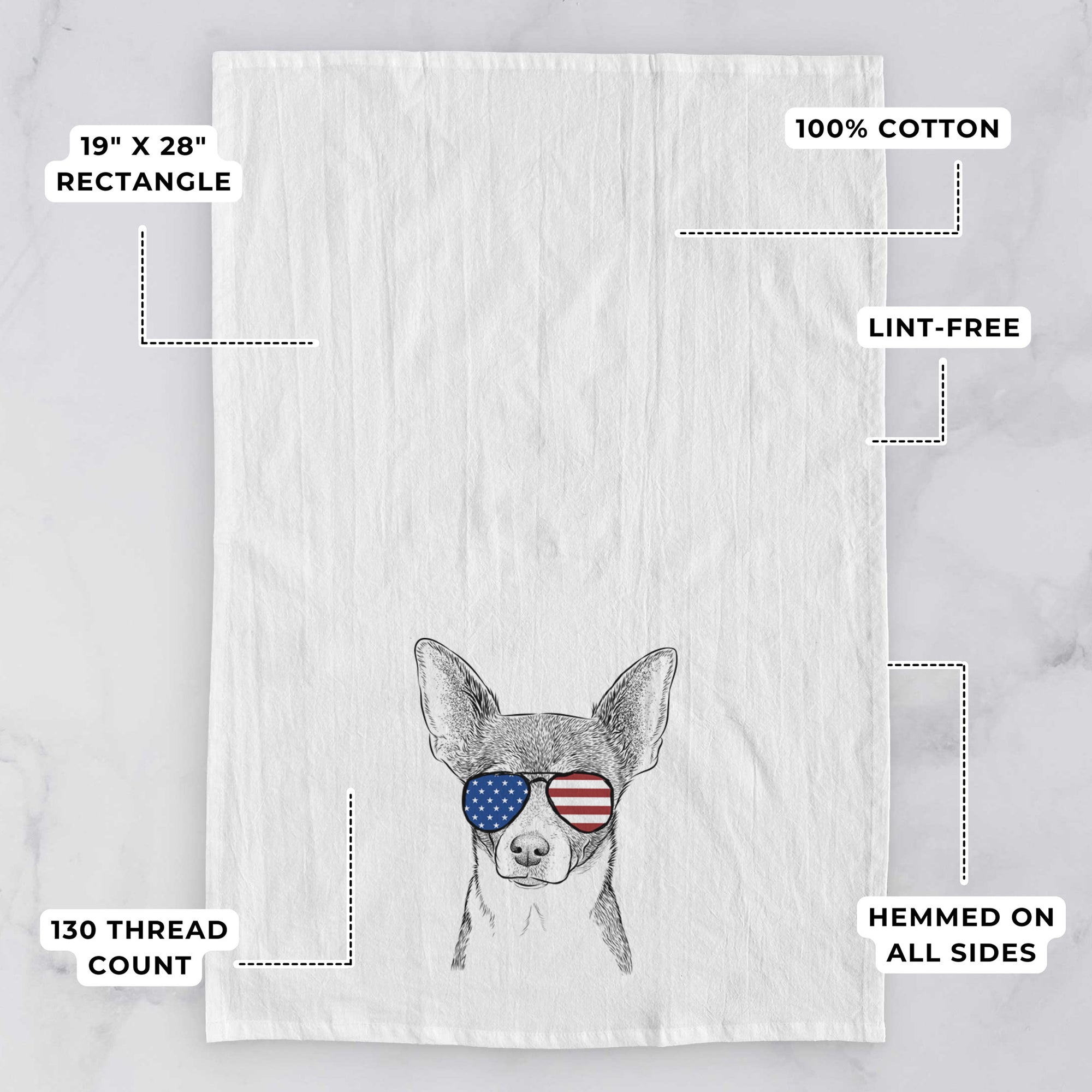 Peanut the Chihuahua Tea Towel