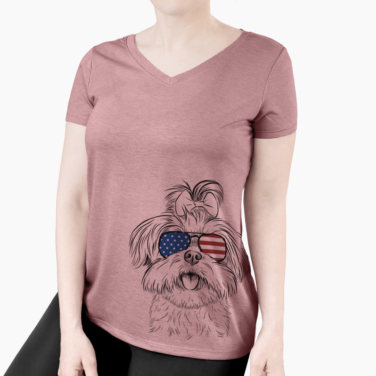 USA Pebbles the Shorkie - Women's Perfect V-neck Shirt