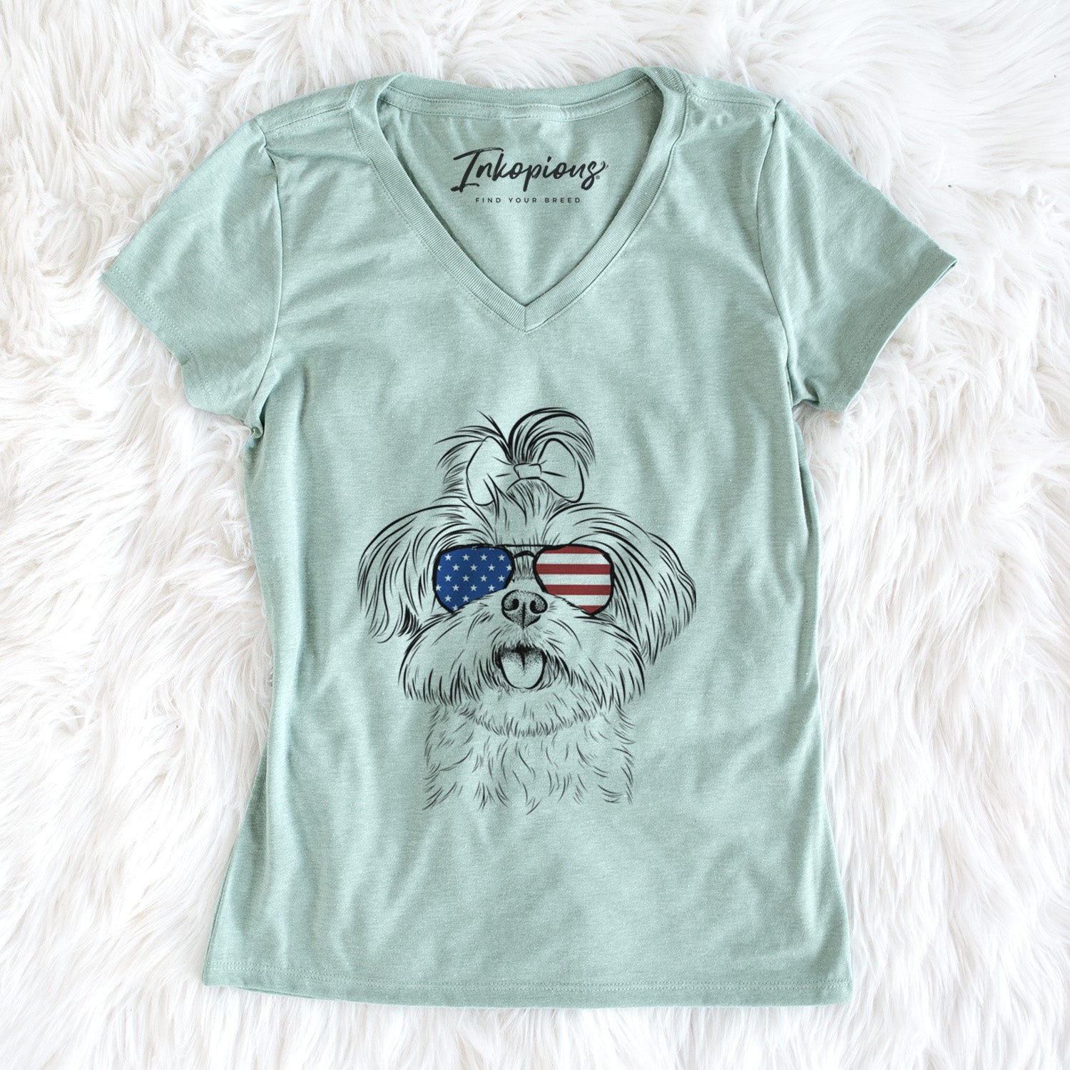 USA Pebbles the Shorkie - Women's Perfect V-neck Shirt