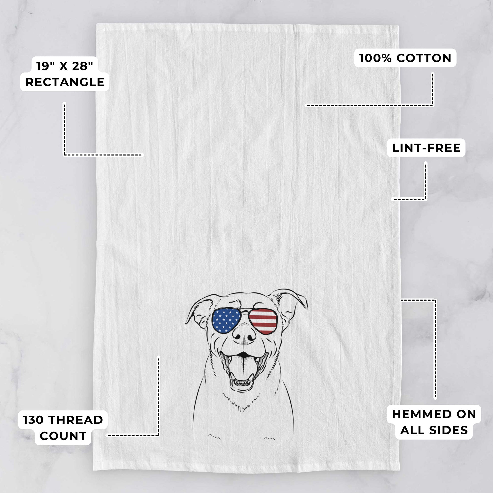 Pele the Lab Mix Tea Towel