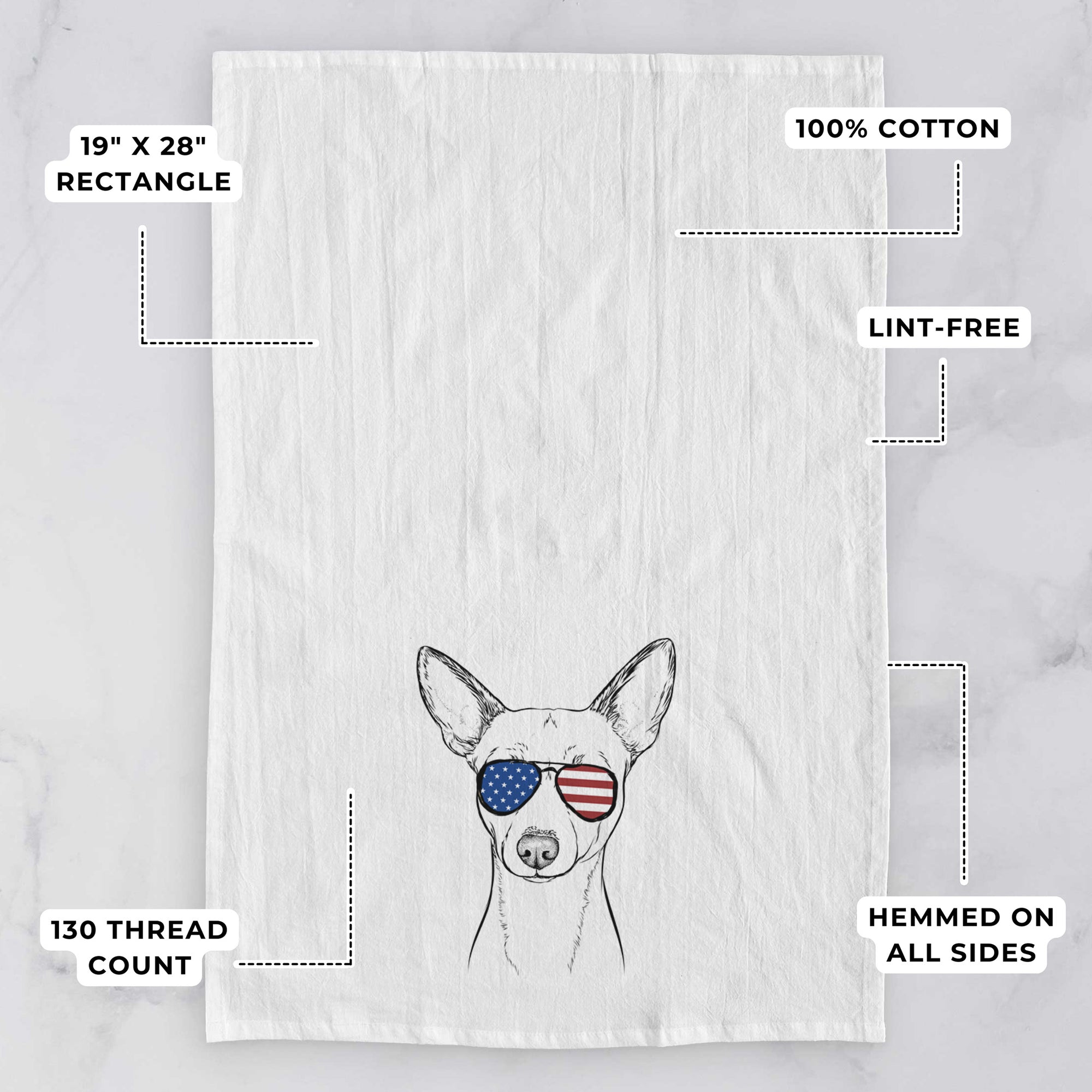 Perry the Portuguese Podengo Tea Towel