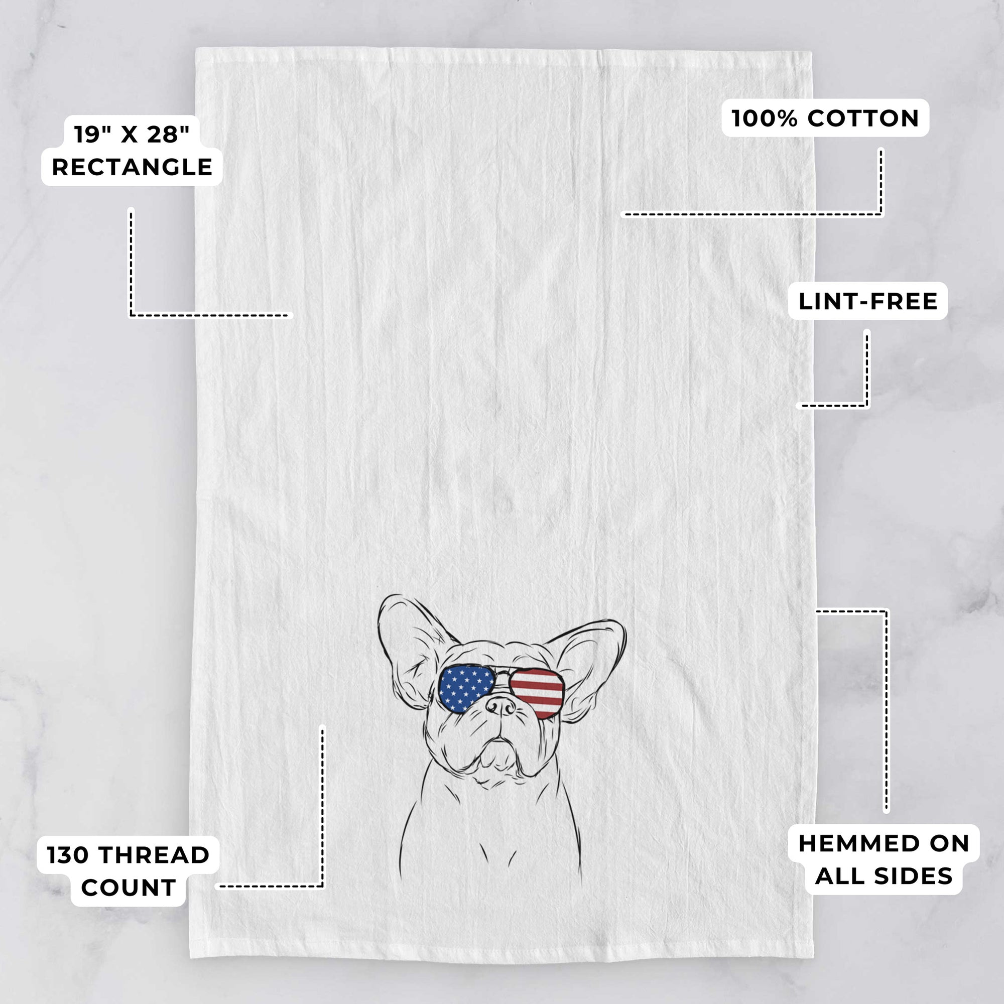 Pierre the French Bulldog Tea Towel