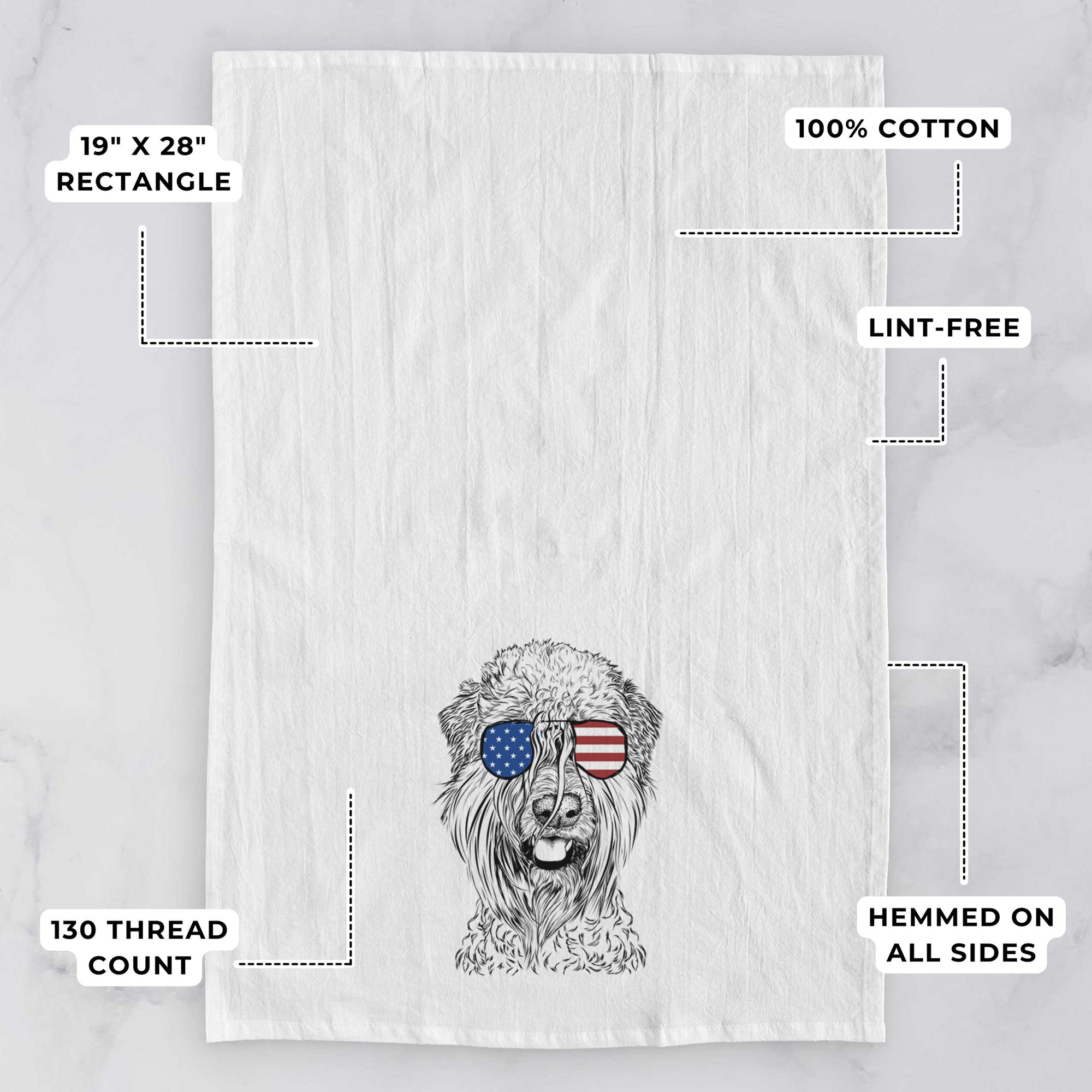 Pierre the Soft Coated Wheaten Terrier Tea Towel