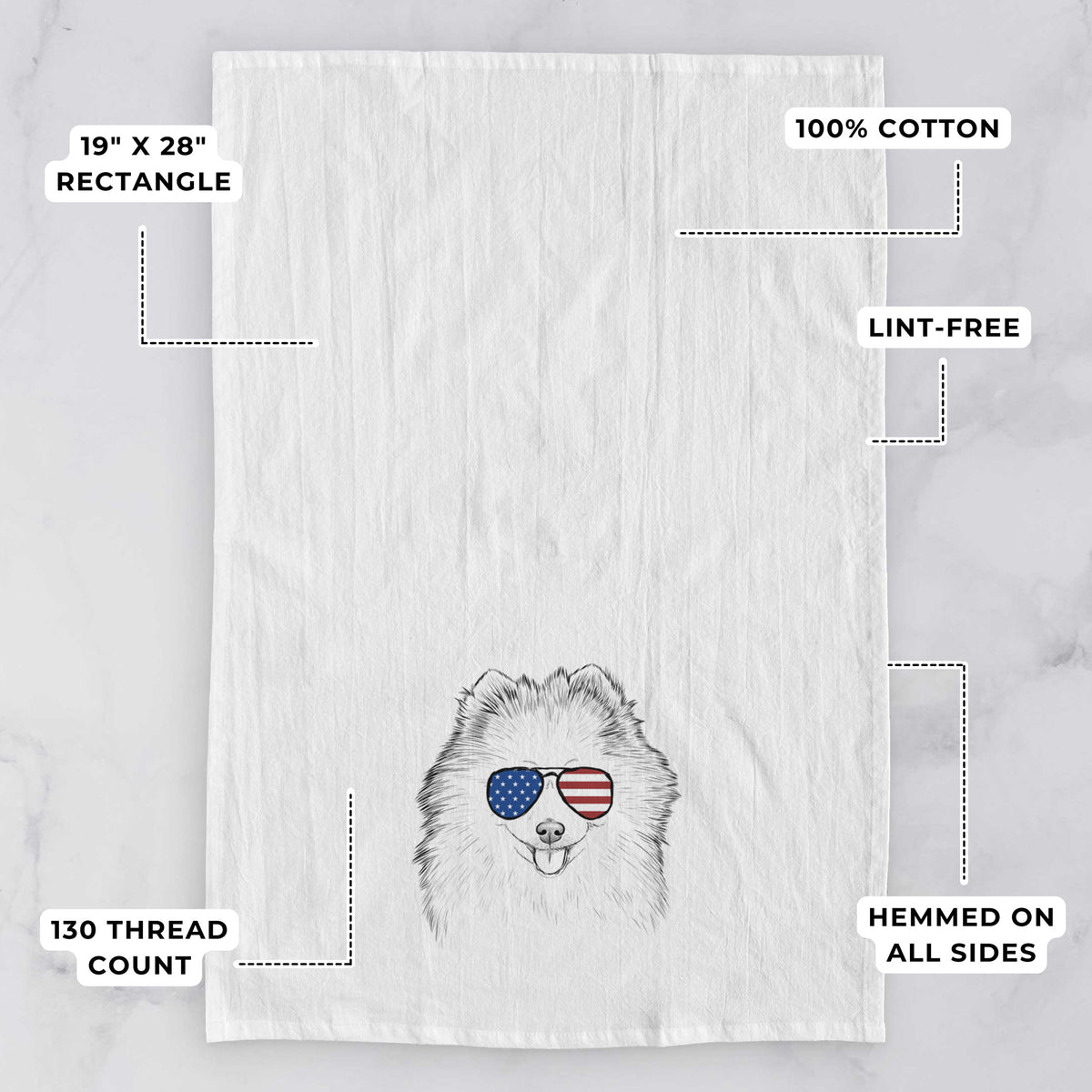 Piper Jo the Pomeranian Tea Towel