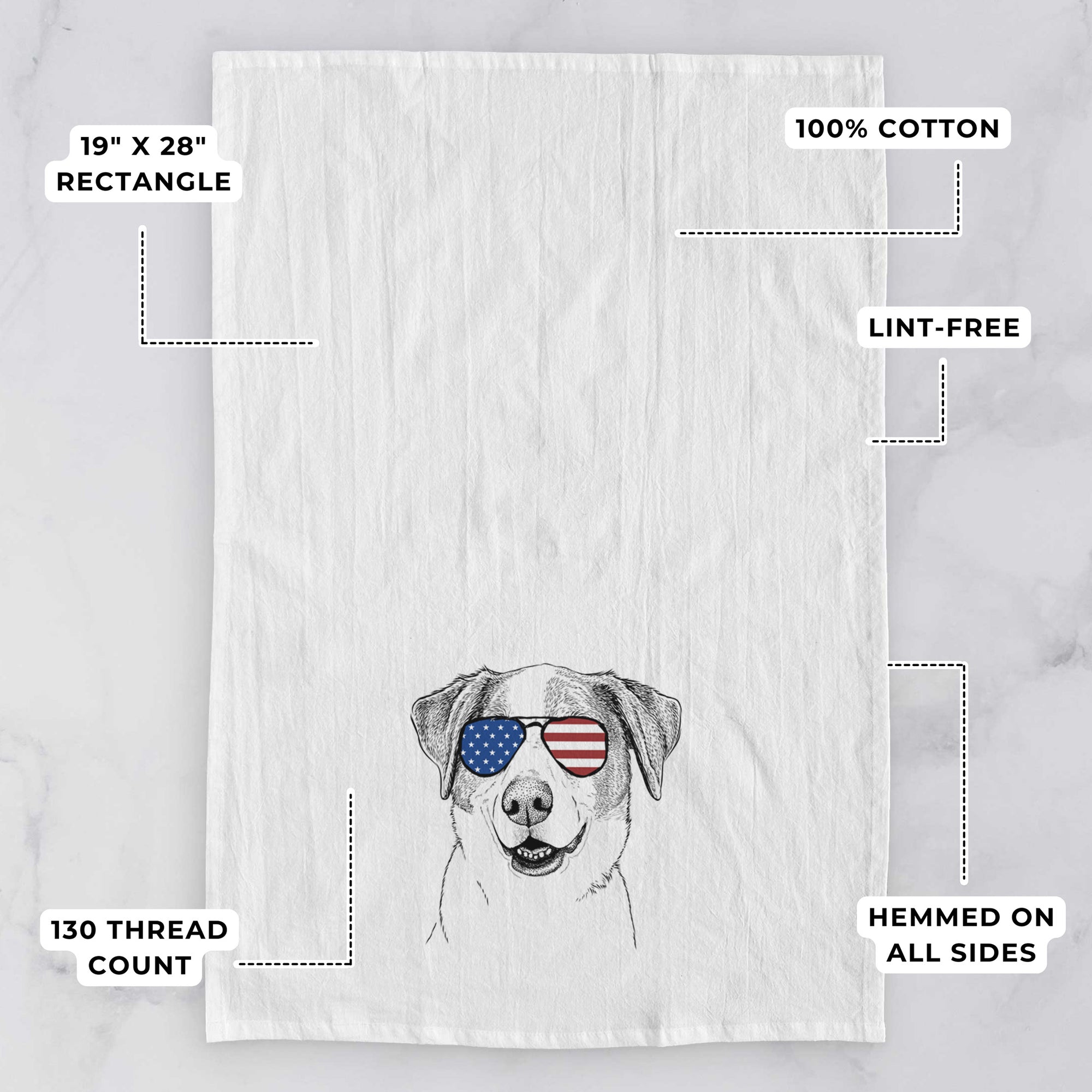 Piper Pilot the Hound Mix Tea Towel