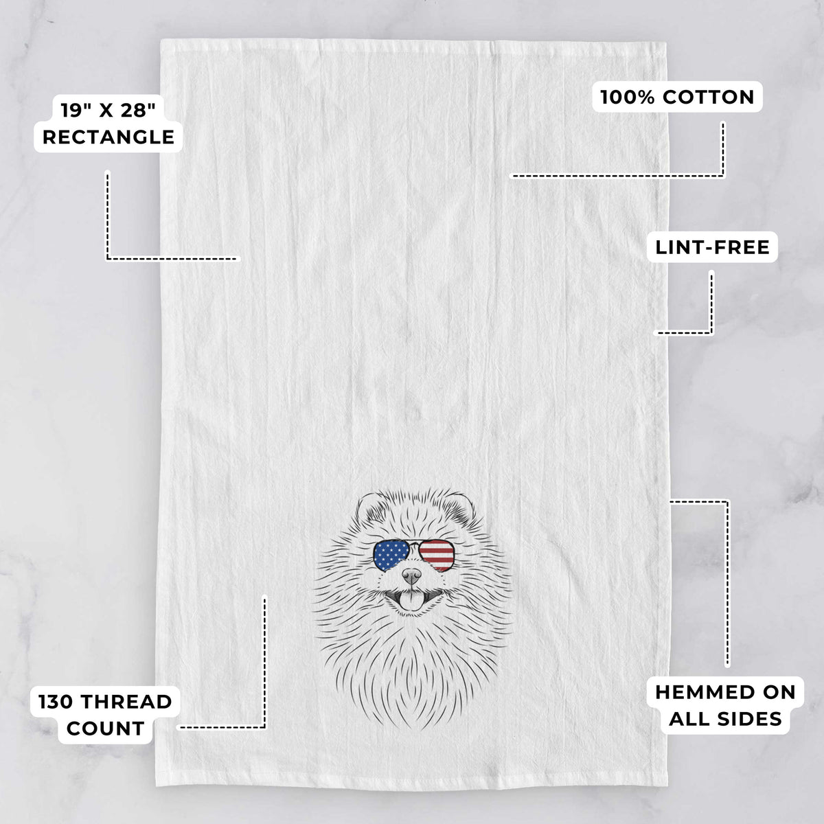 Pirro the Pomeranian Tea Towel