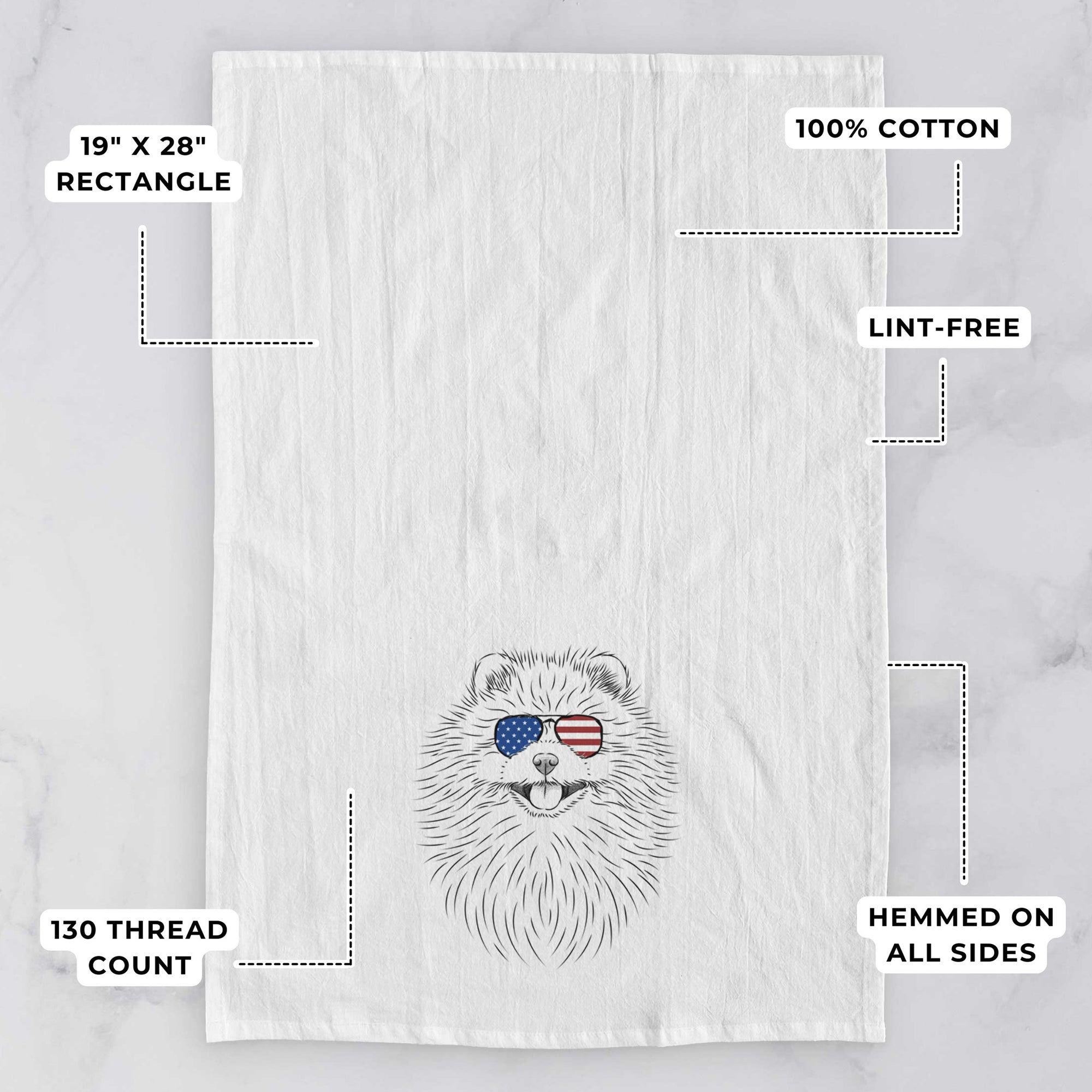 Pirro the Pomeranian Tea Towel