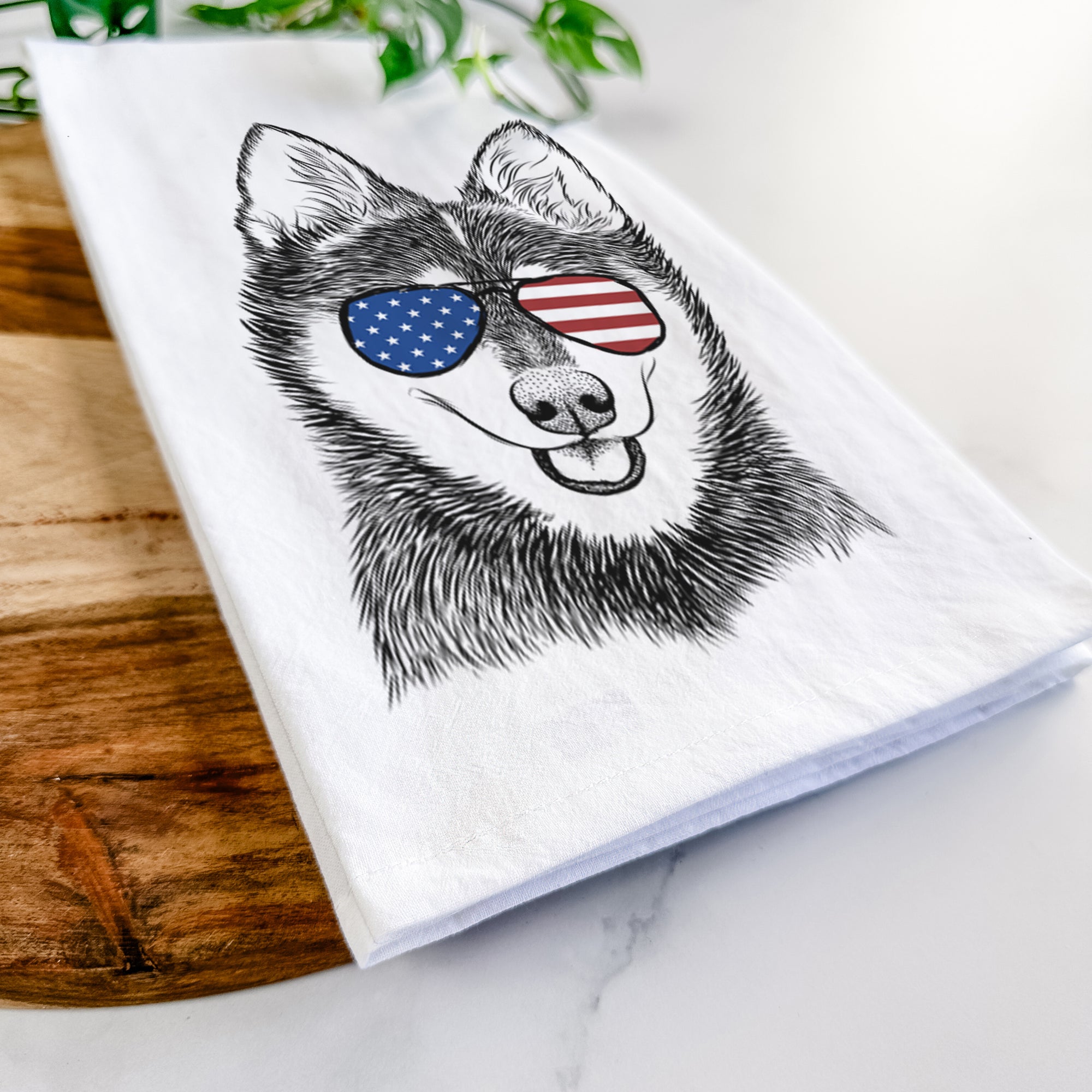 Posey the Alaskan Klee Kai Tea Towel