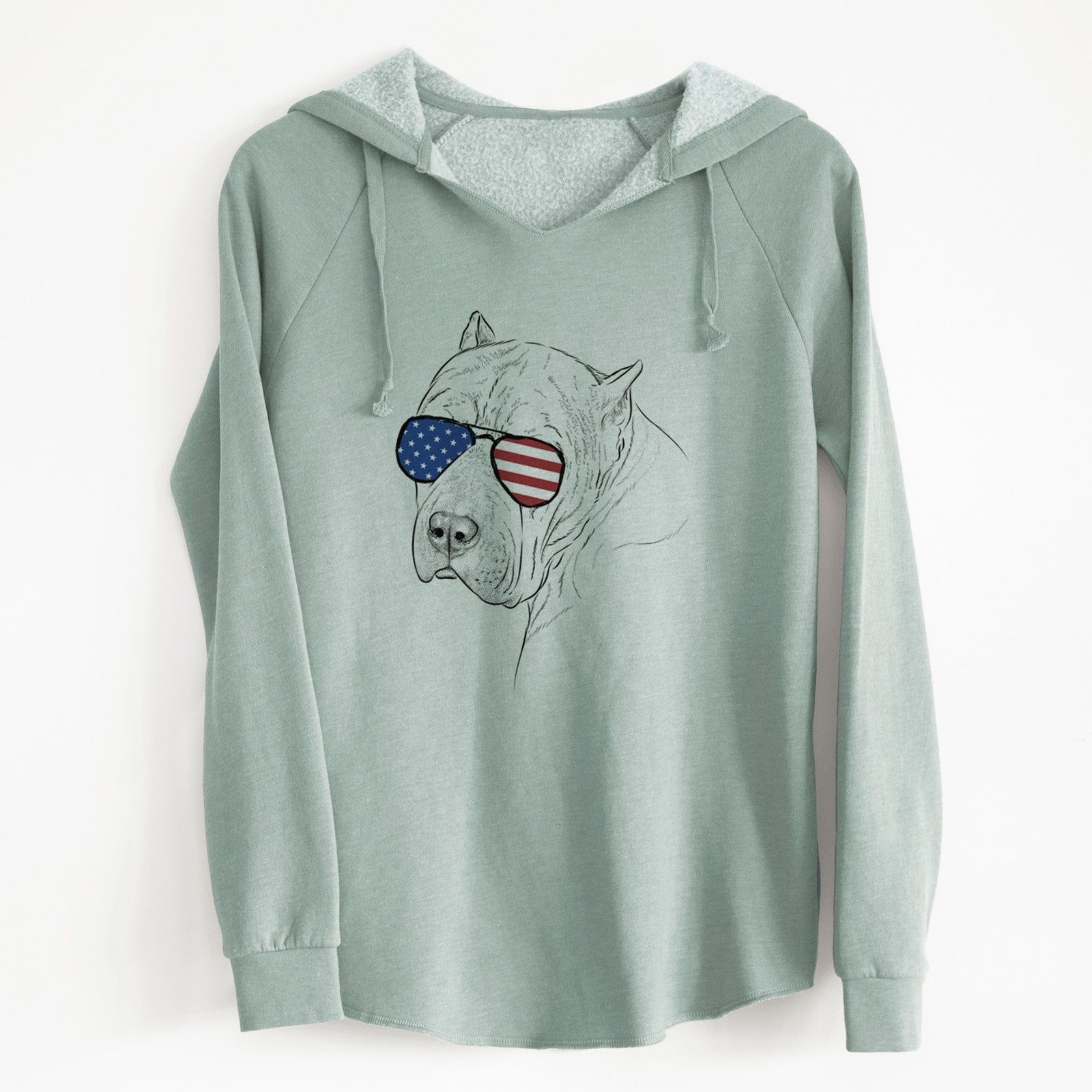 USA Precious the Staffordshire Terrier - Cali Wave Hooded Sweatshirt