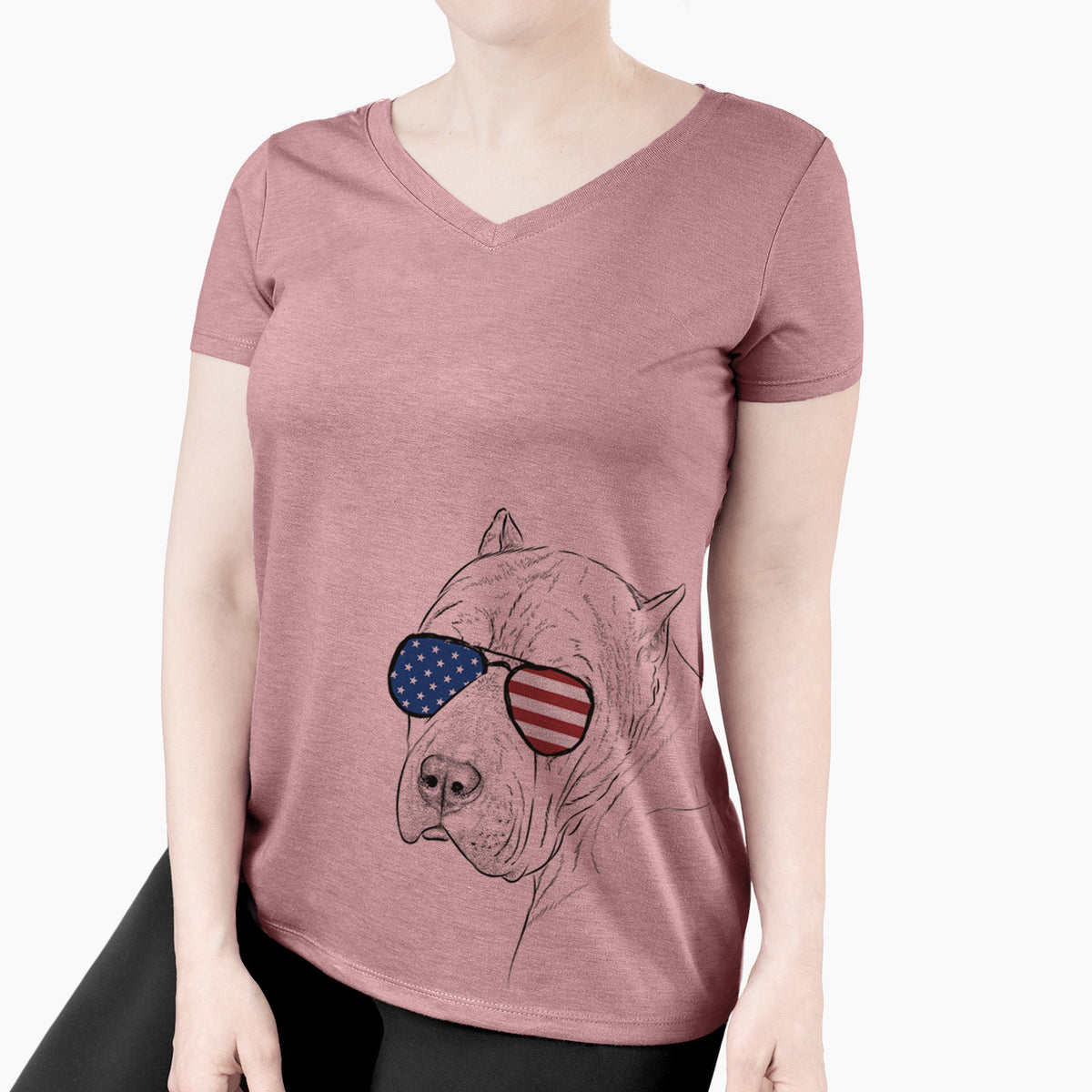 USA Precious the Staffordshire Terrier - Women's Perfect V-neck Shirt