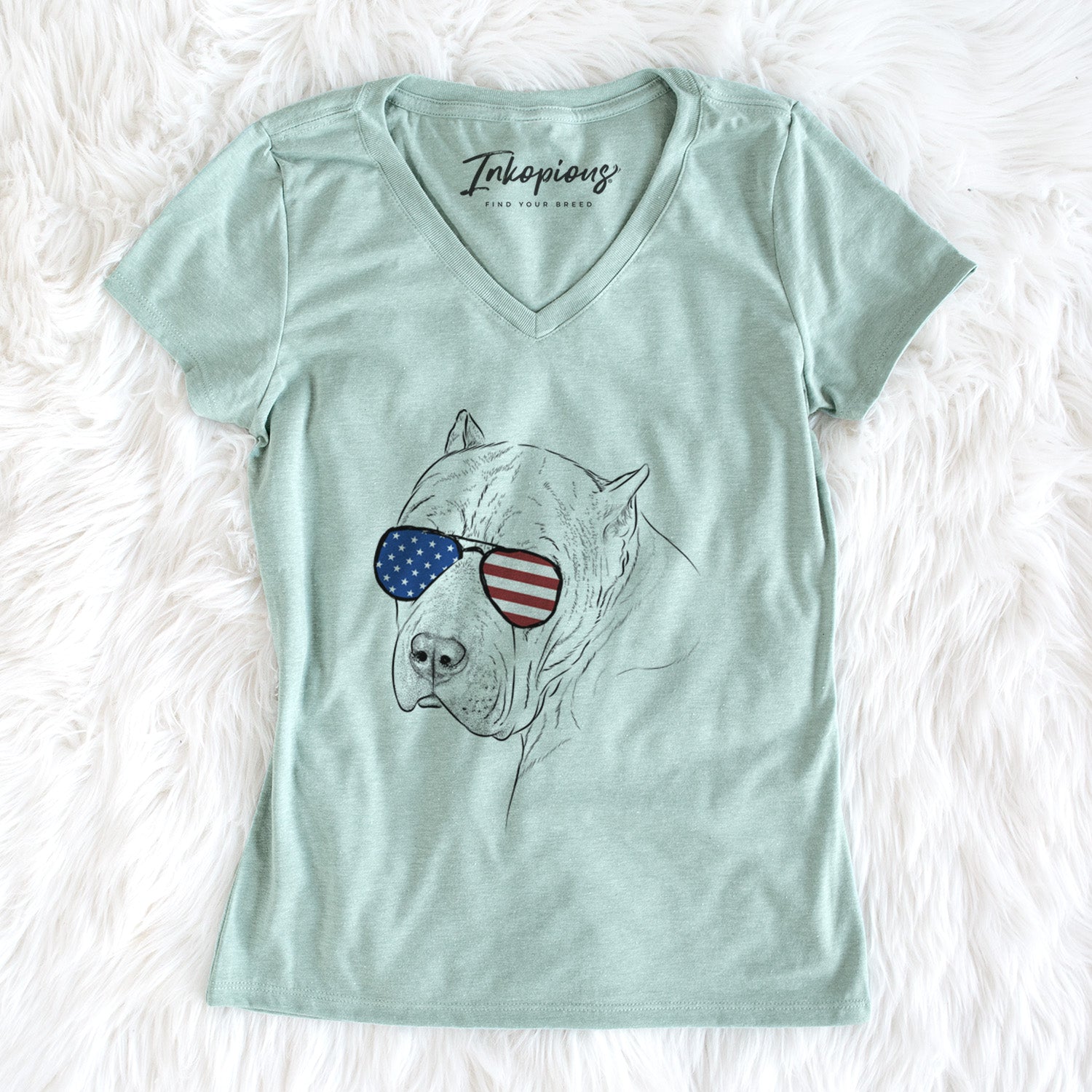 USA Precious the Staffordshire Terrier - Women's Perfect V-neck Shirt