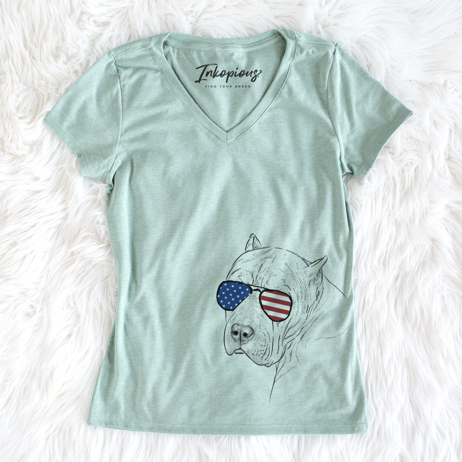 USA Precious the Staffordshire Terrier - Women's Perfect V-neck Shirt