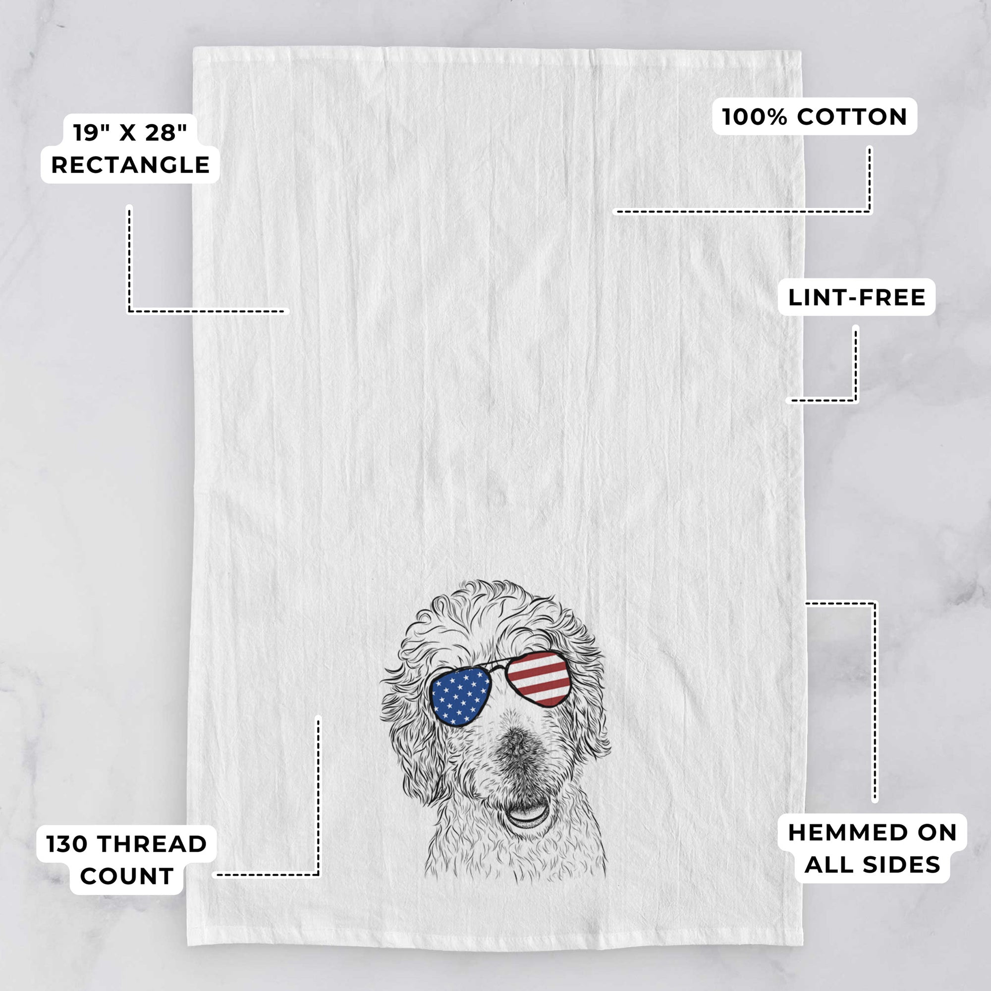 Preston the Labradoodle Tea Towel