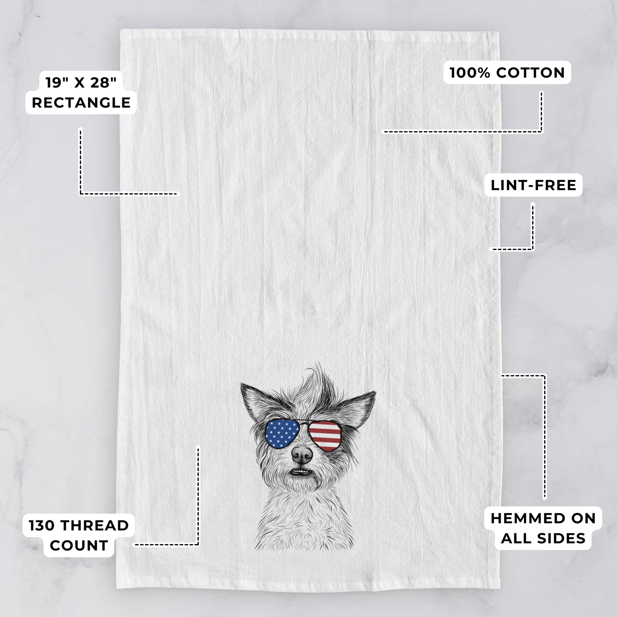 Quigley the Mixed Breed Tea Towel