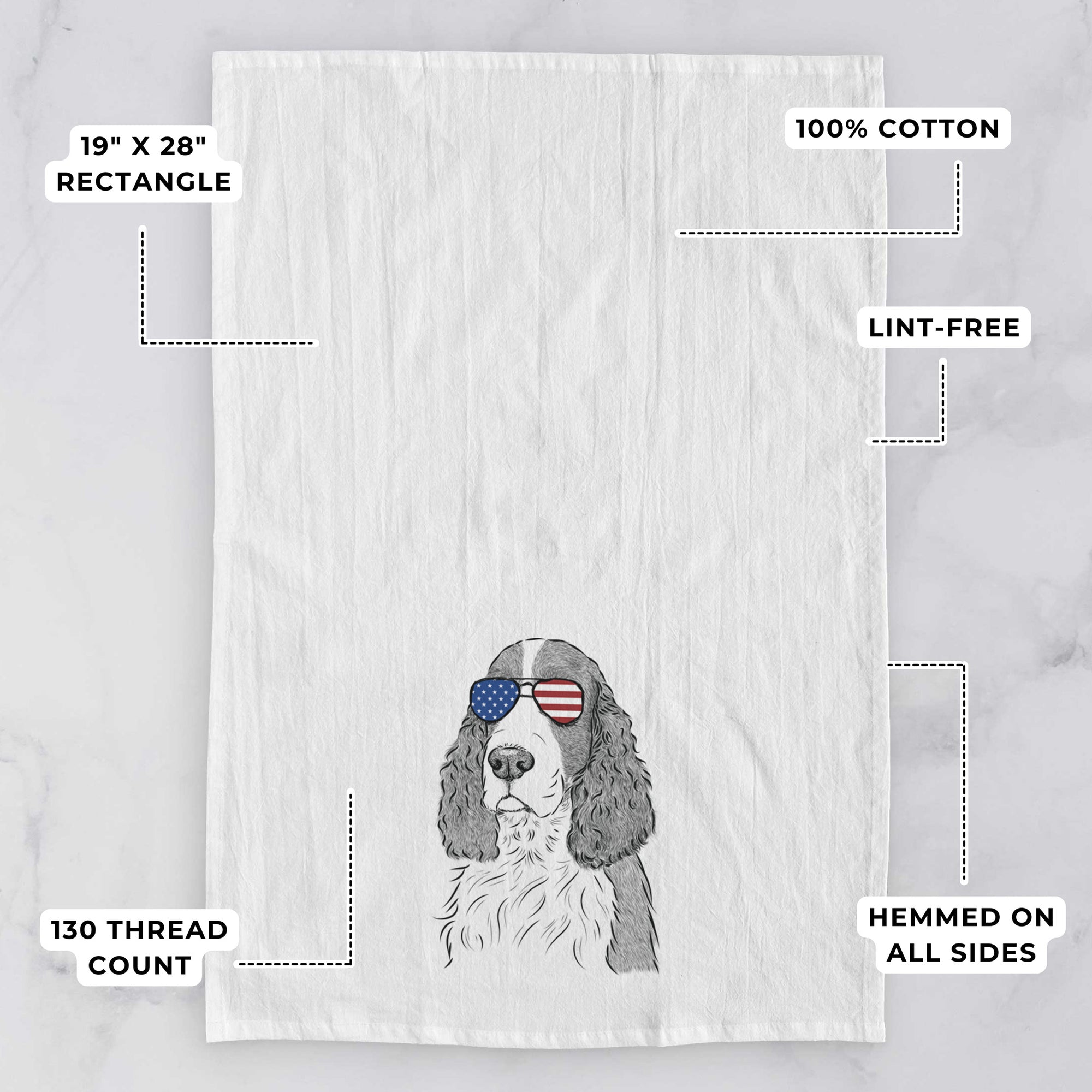 Quincy the English Springer Spaniel Tea Towel