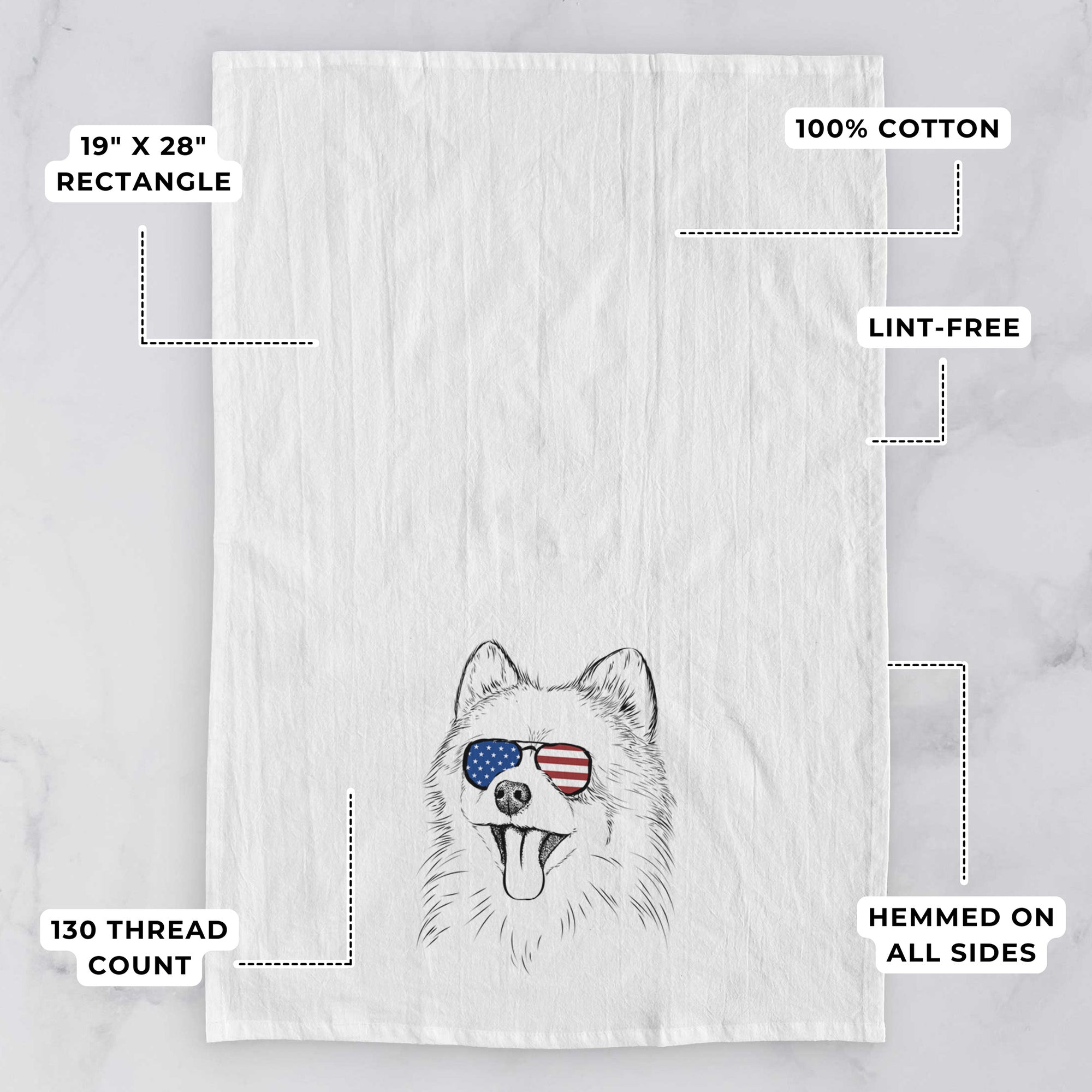 Quinn the Pomeranian Tea Towel