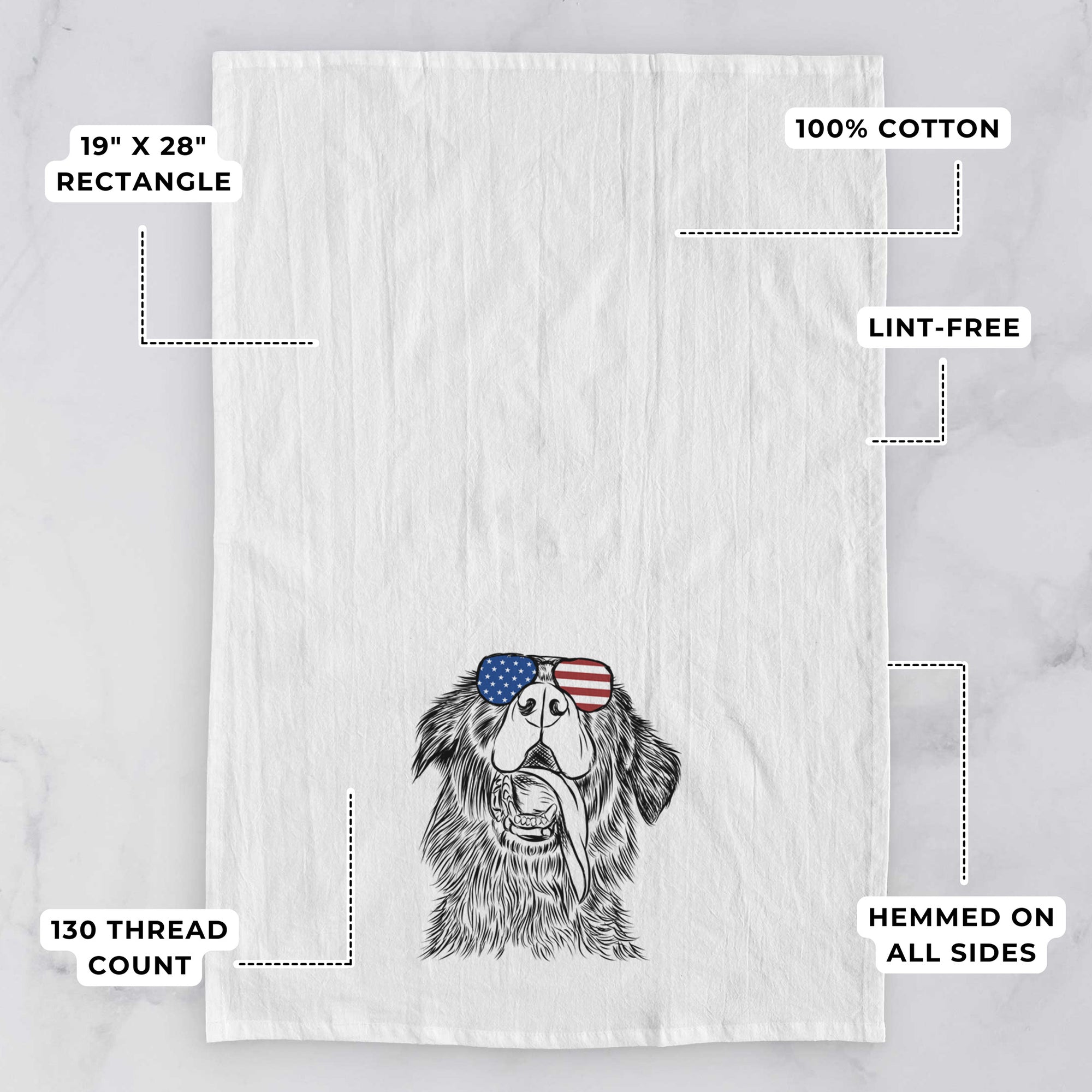 Quint the Mixed Breed Tea Towel