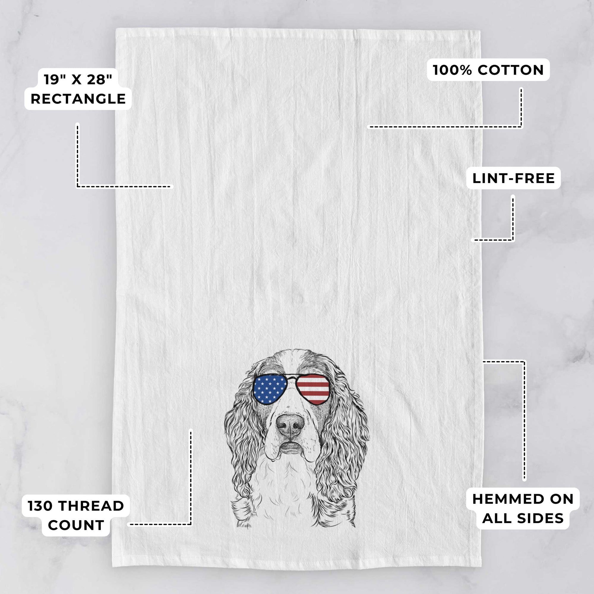 Red the English Springer Spaniel Tea Towel