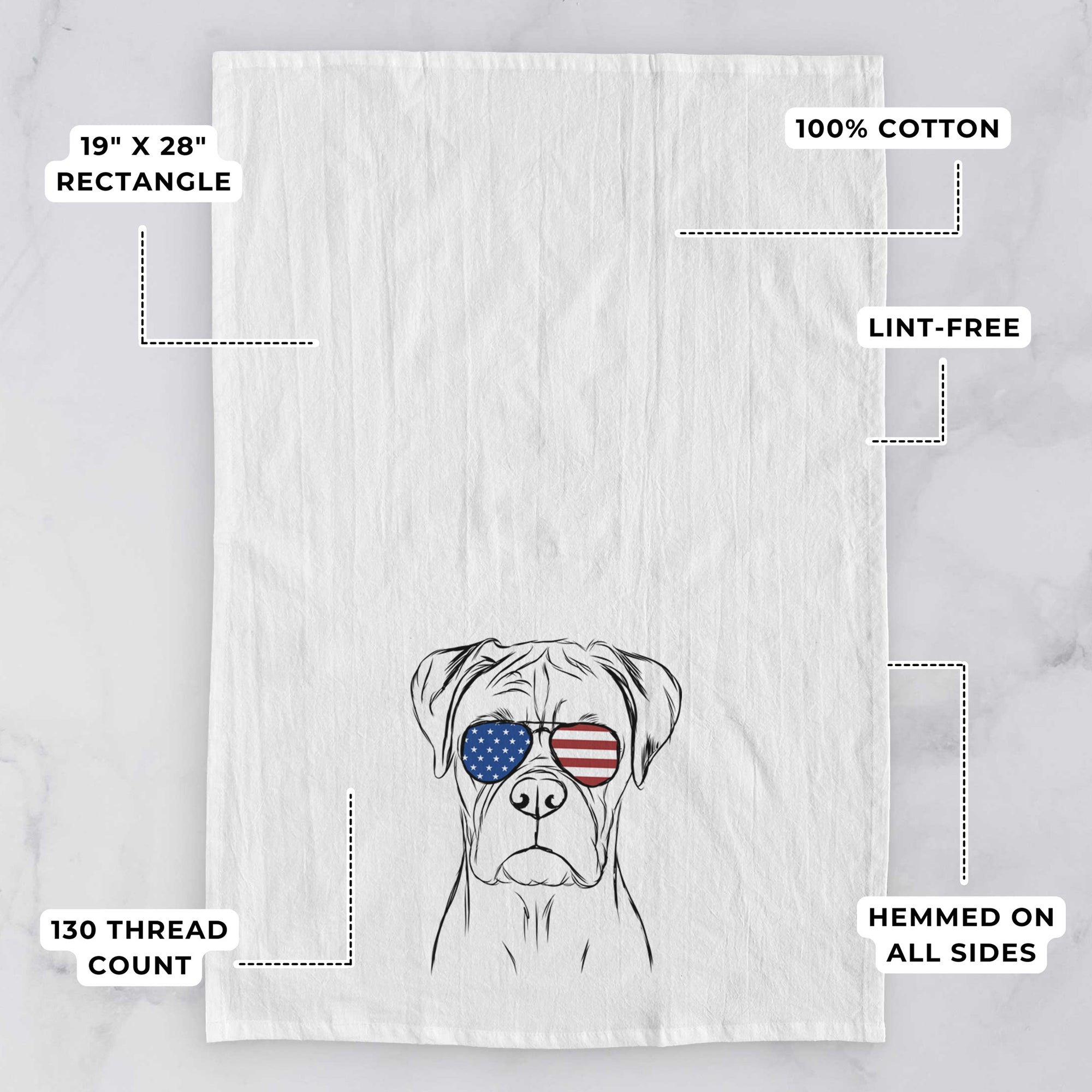 Reese the Boxer Tea Towel