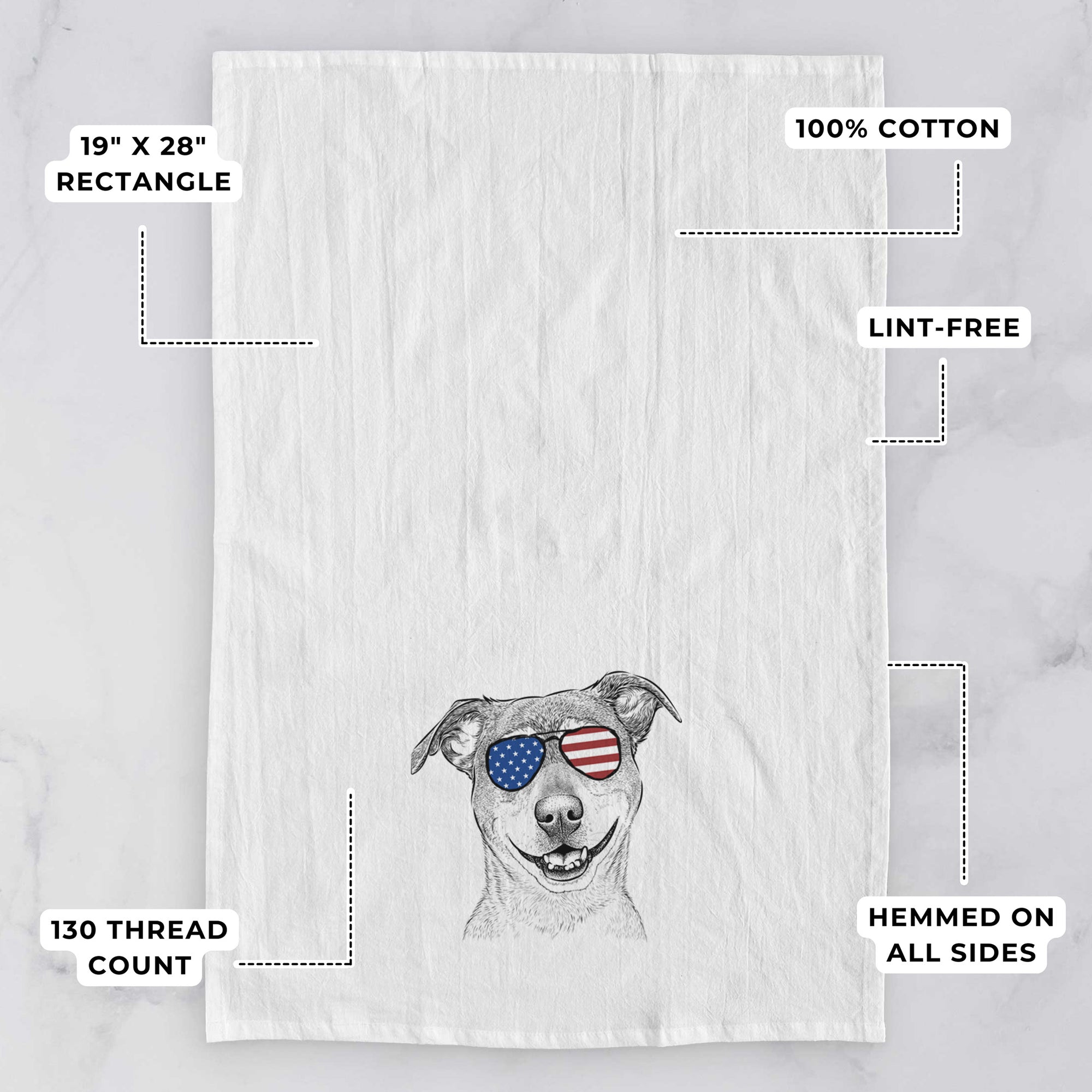 Reese the Mountain Cur Tea Towel