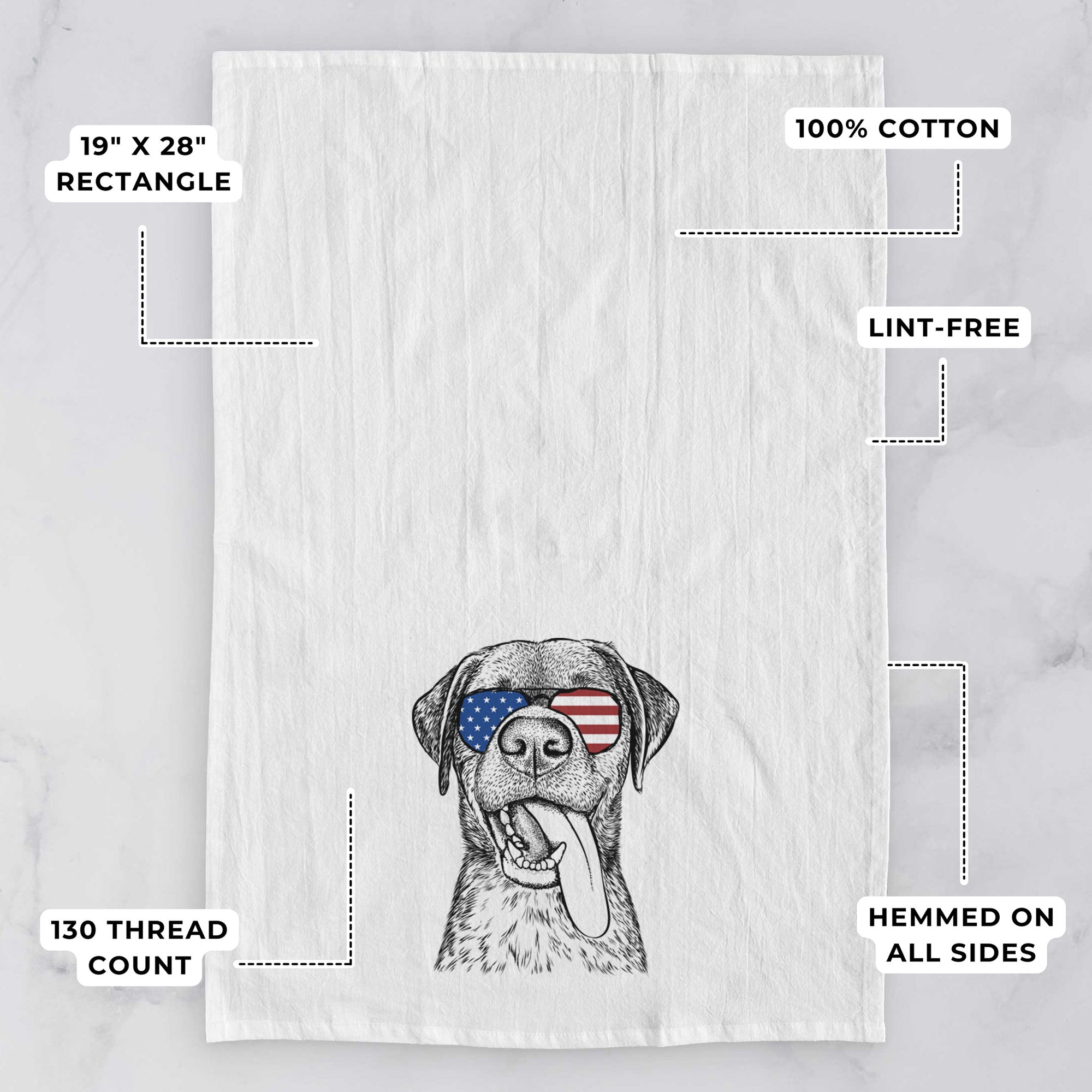 Reese the Mixed Breed Tea Towel