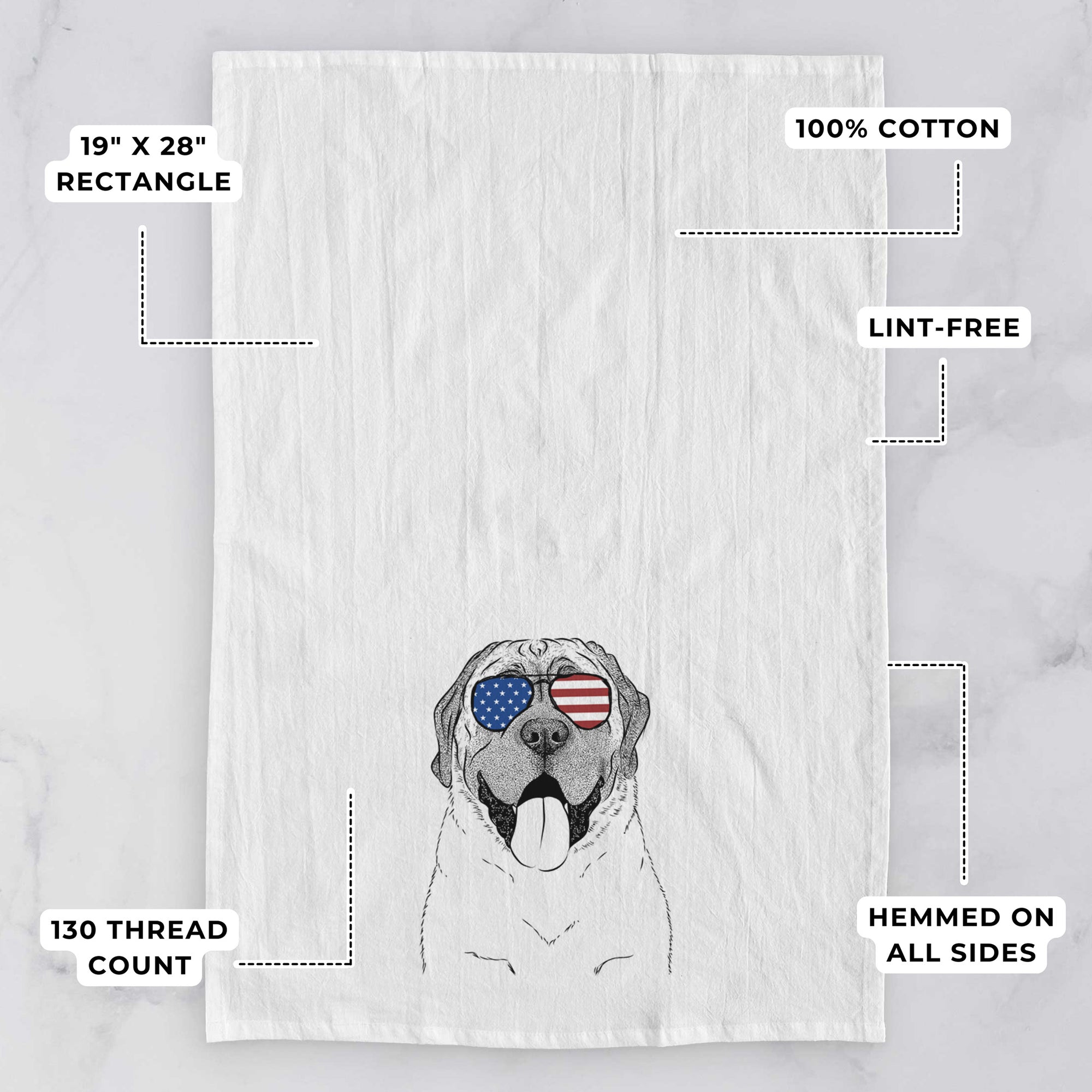 Remmie the English Mastiff Tea Towel