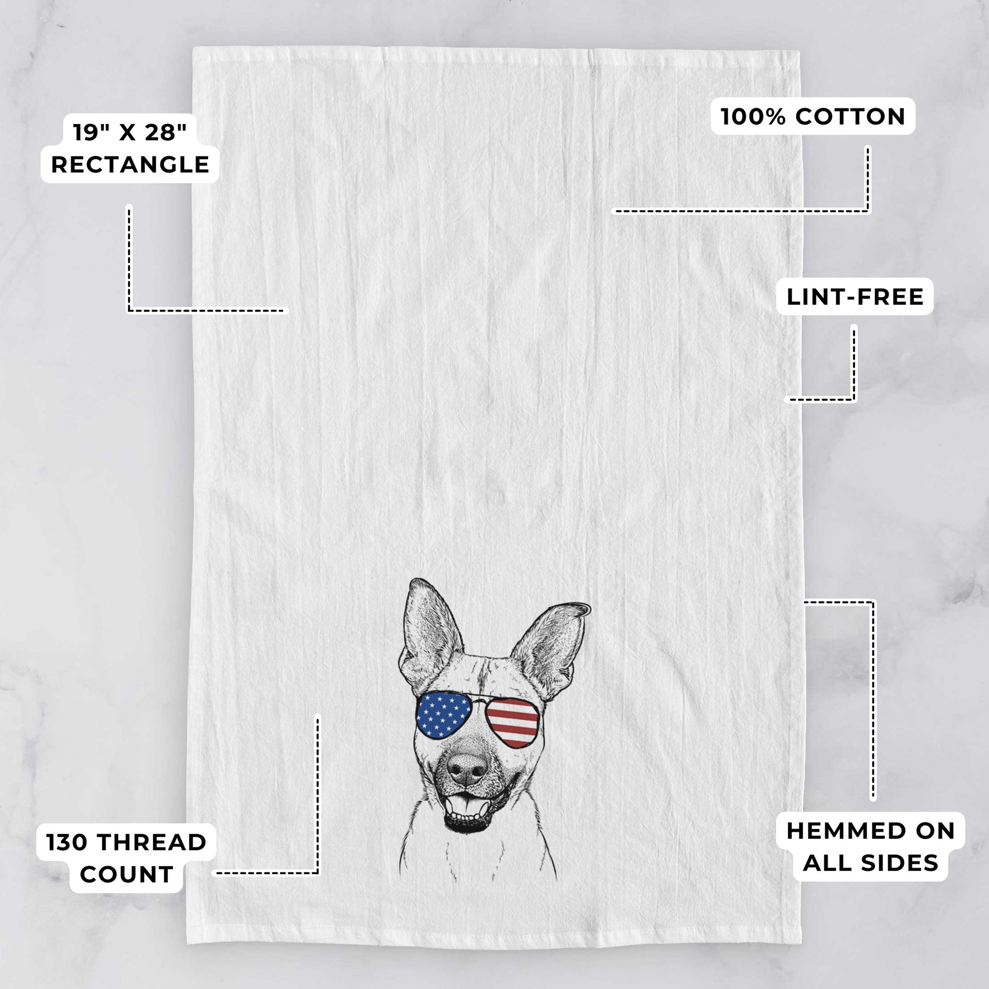 Remus the German Shepherd Mix Tea Towel