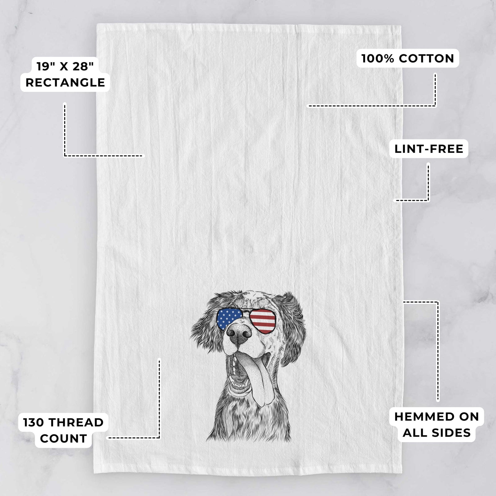 Renly the English Setter Tea Towel