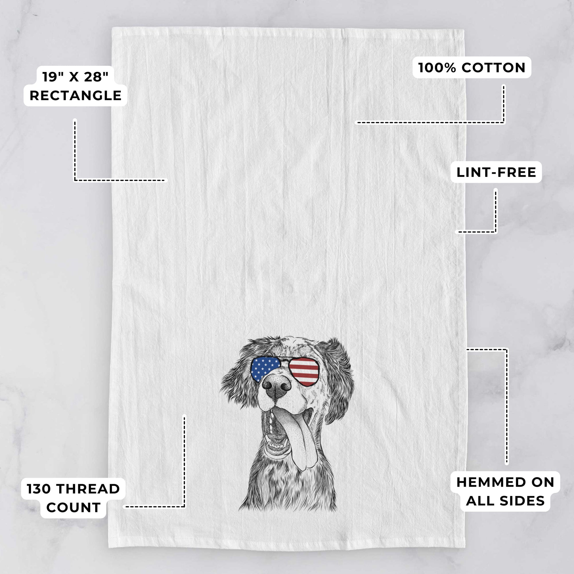 Renly the English Setter Tea Towel